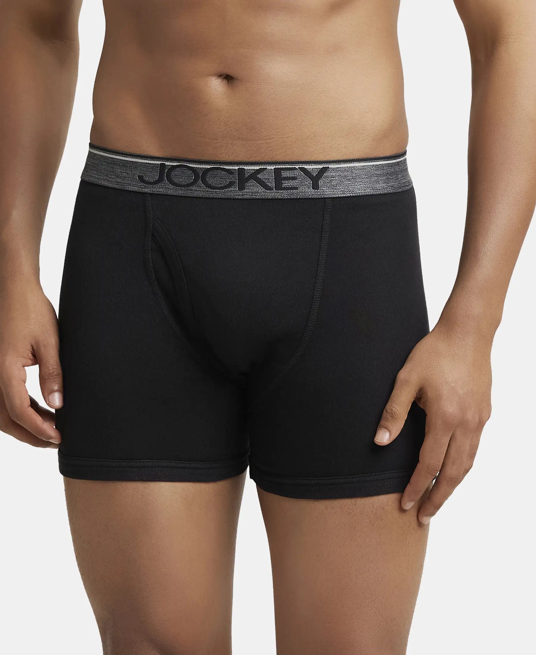 Super Combed Cotton Rib Solid Boxer Brief with Ultrasoft and Durable Waistband - Black (Pack of 2) - Image 7