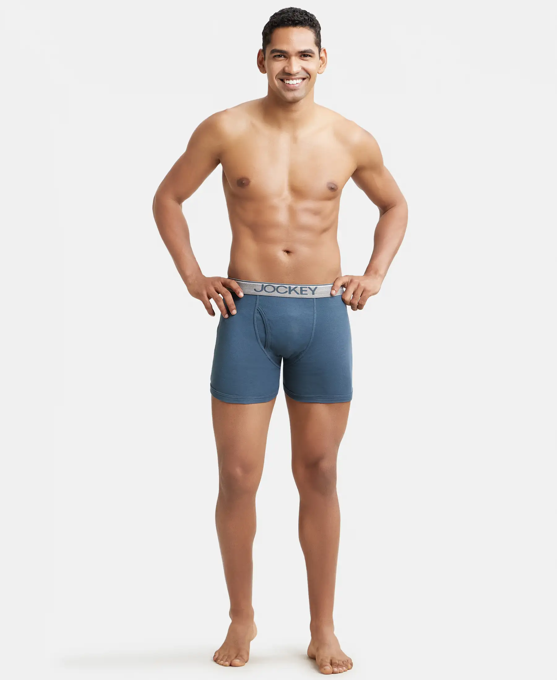 Super Combed Cotton Rib Solid Boxer Brief with Ultrasoft and Durable Waistband - Black/Seaport Teal/Deep Slate (Pack of 3) - Image 19