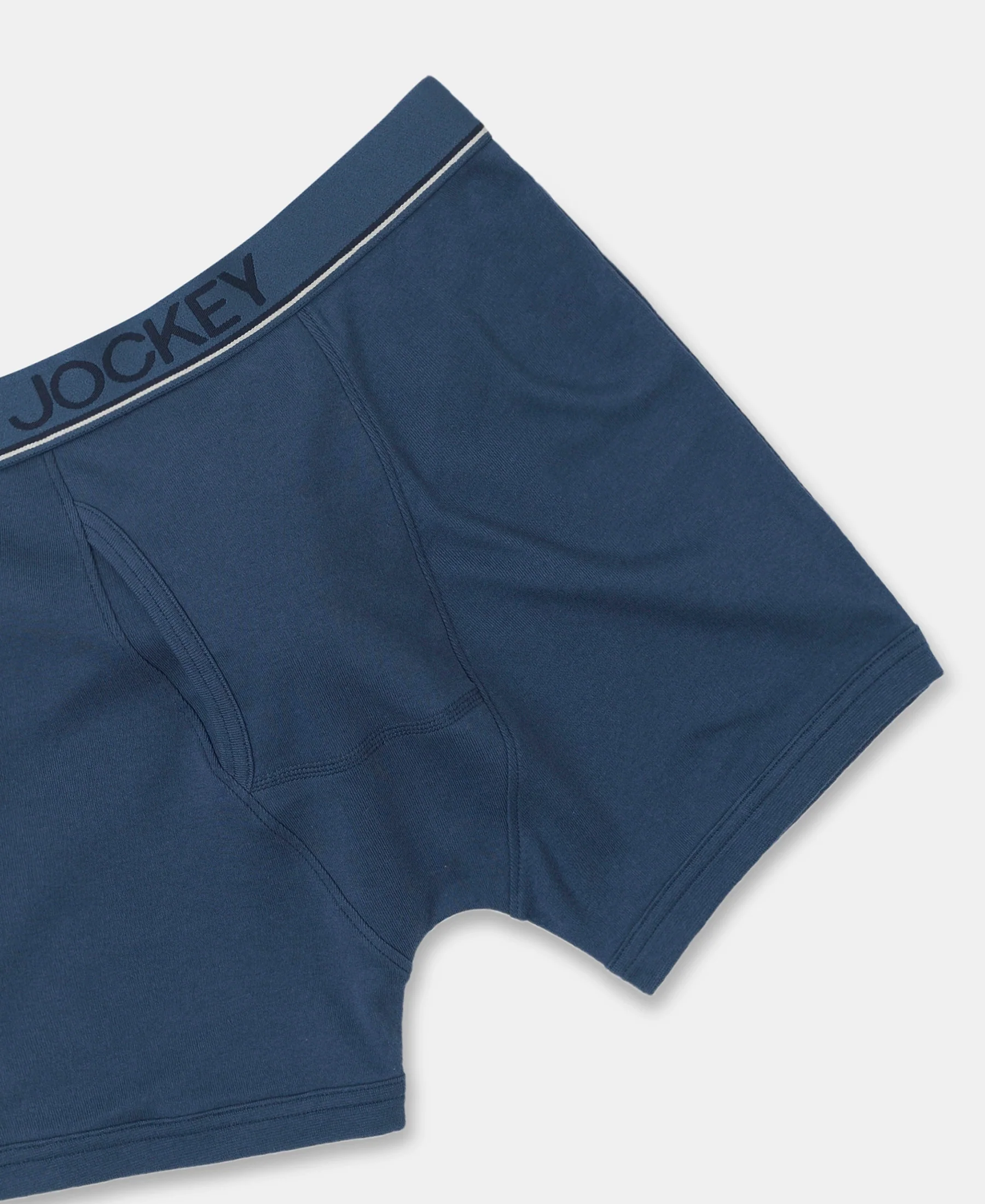 Super Combed Cotton Rib Solid Boxer Brief with Ultrasoft and Durable Waistband - Dark Denim - Image 8