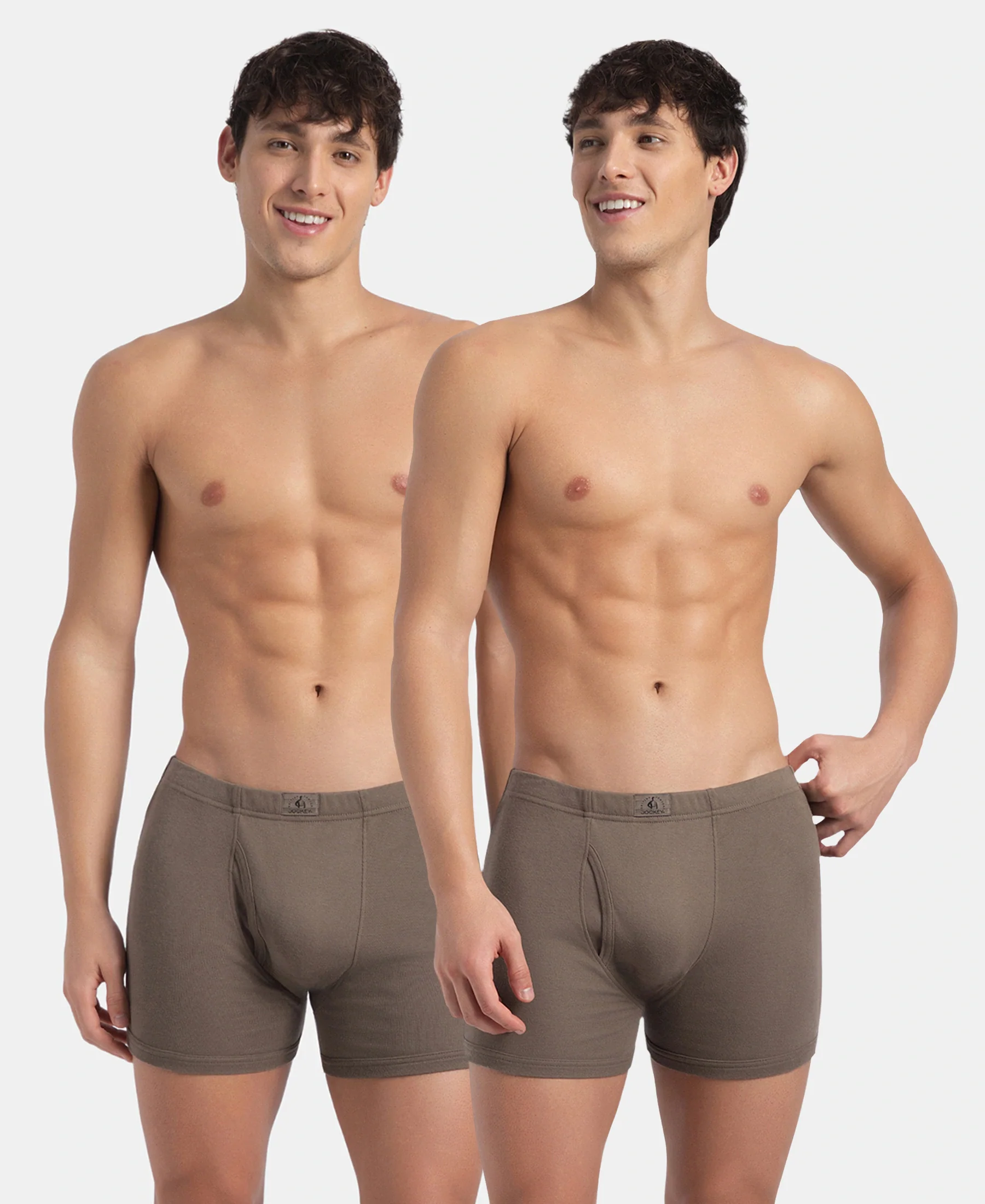 Super Combed Cotton Rib Solid Boxer Brief with Ultrasoft and Durable Waistband - Dark Khaki (Pack of 2) - Image 6