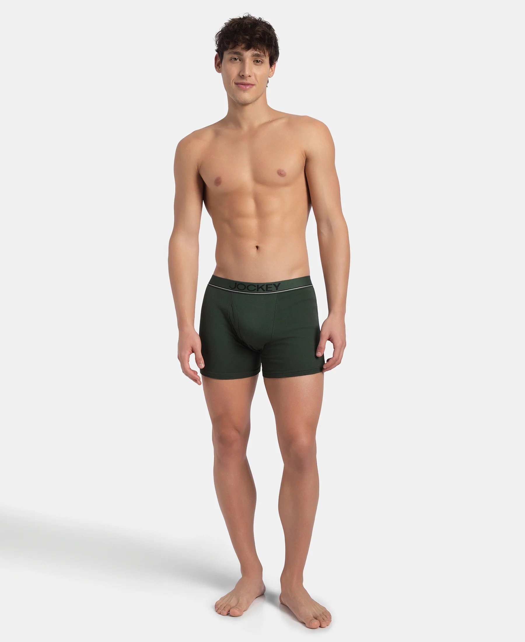 Super Combed Cotton Rib Solid Boxer Brief with Ultrasoft and Durable Waistband - Deep Forest - Image 4