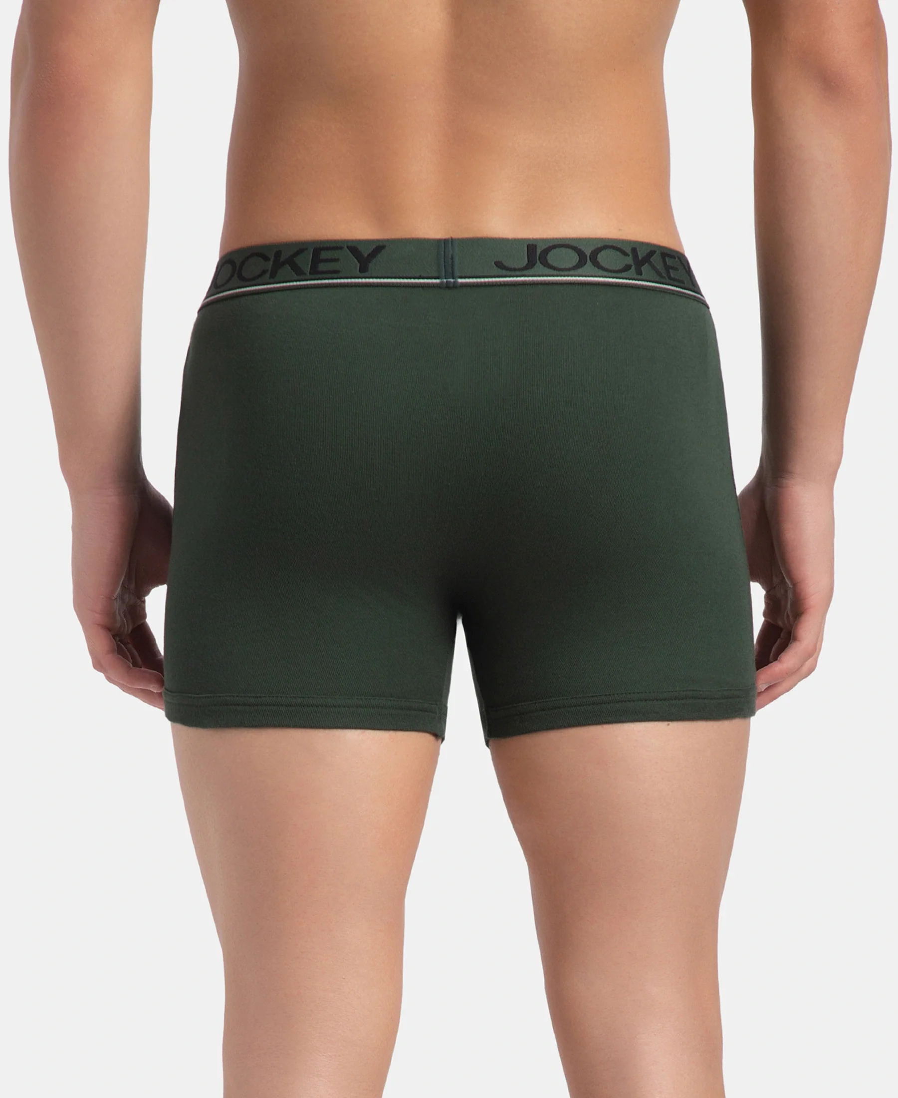 Super Combed Cotton Rib Solid Boxer Brief with Ultrasoft and Durable Waistband - Deep Forest (Pack of 2) - Image 3