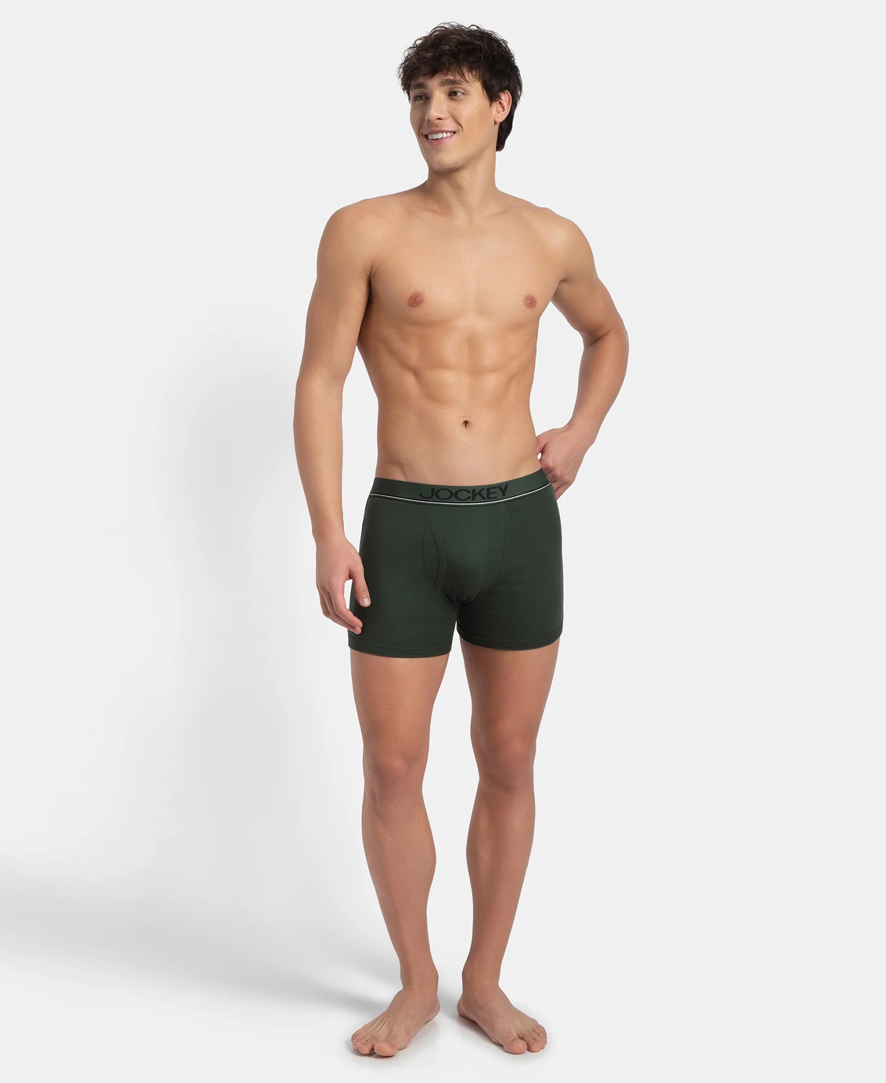 Super Combed Cotton Rib Solid Boxer Brief with Ultrasoft and Durable Waistband - Deep Forest (Pack of 2) - Image 6