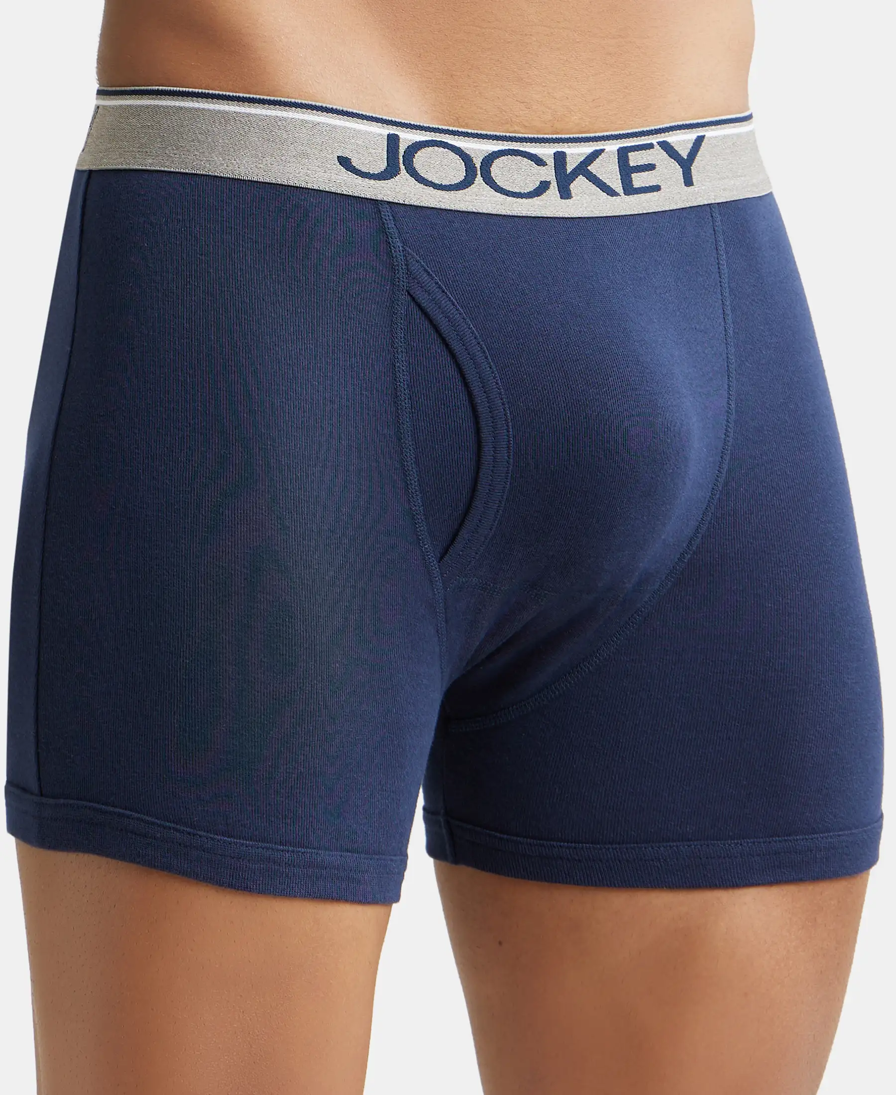 Super Combed Cotton Rib Solid Boxer Brief with Ultrasoft and Durable Waistband - Deep Navy - Image 7