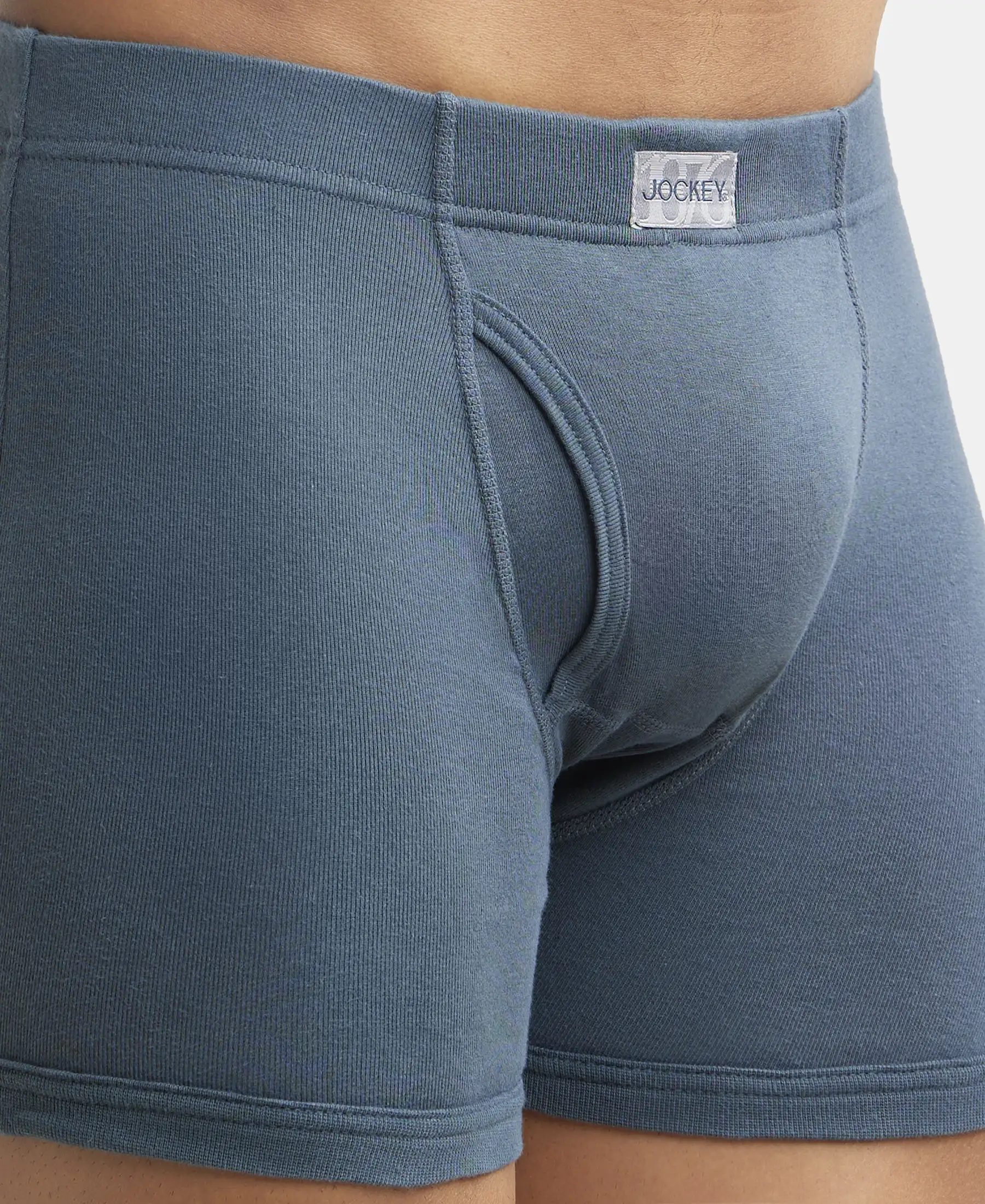 Super Combed Cotton Rib Solid Boxer Brief with Ultrasoft and Durable Waistband - Deep Slate - Image 7