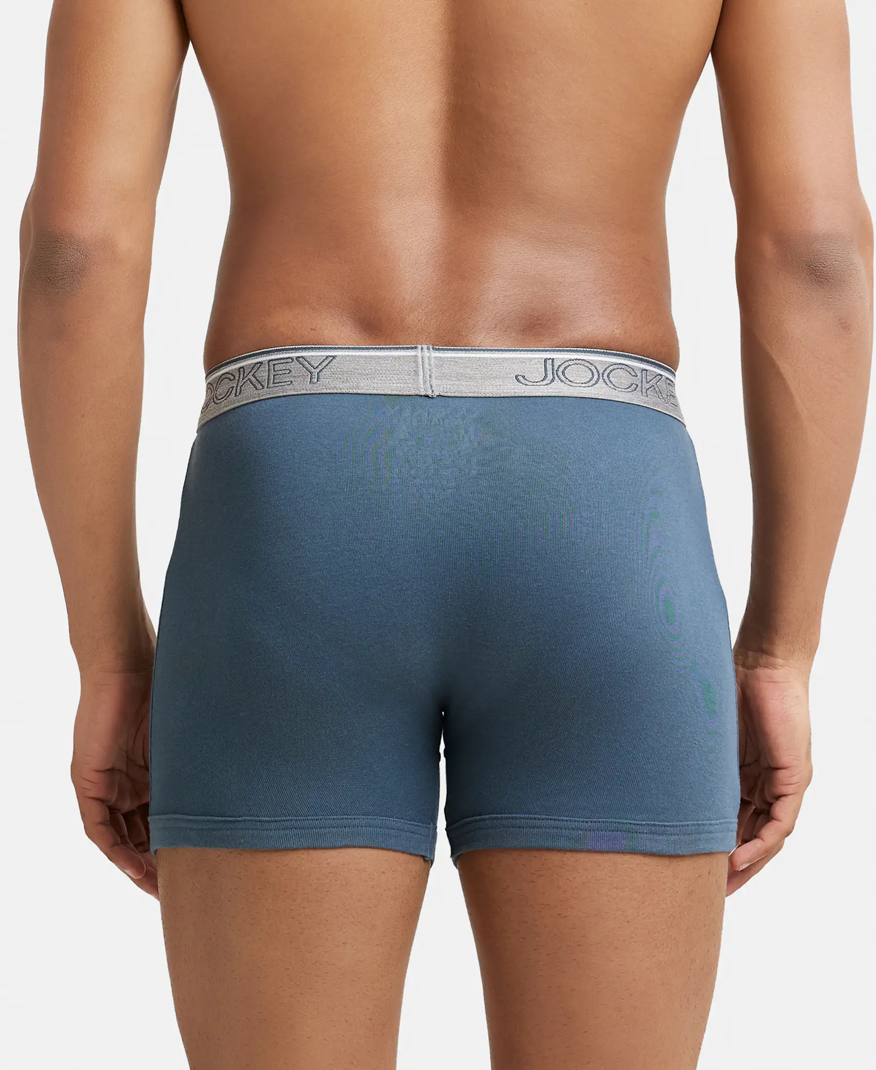 Super Combed Cotton Rib Solid Boxer Brief with Ultrasoft and Durable Waistband - Deep Slate - Image 3