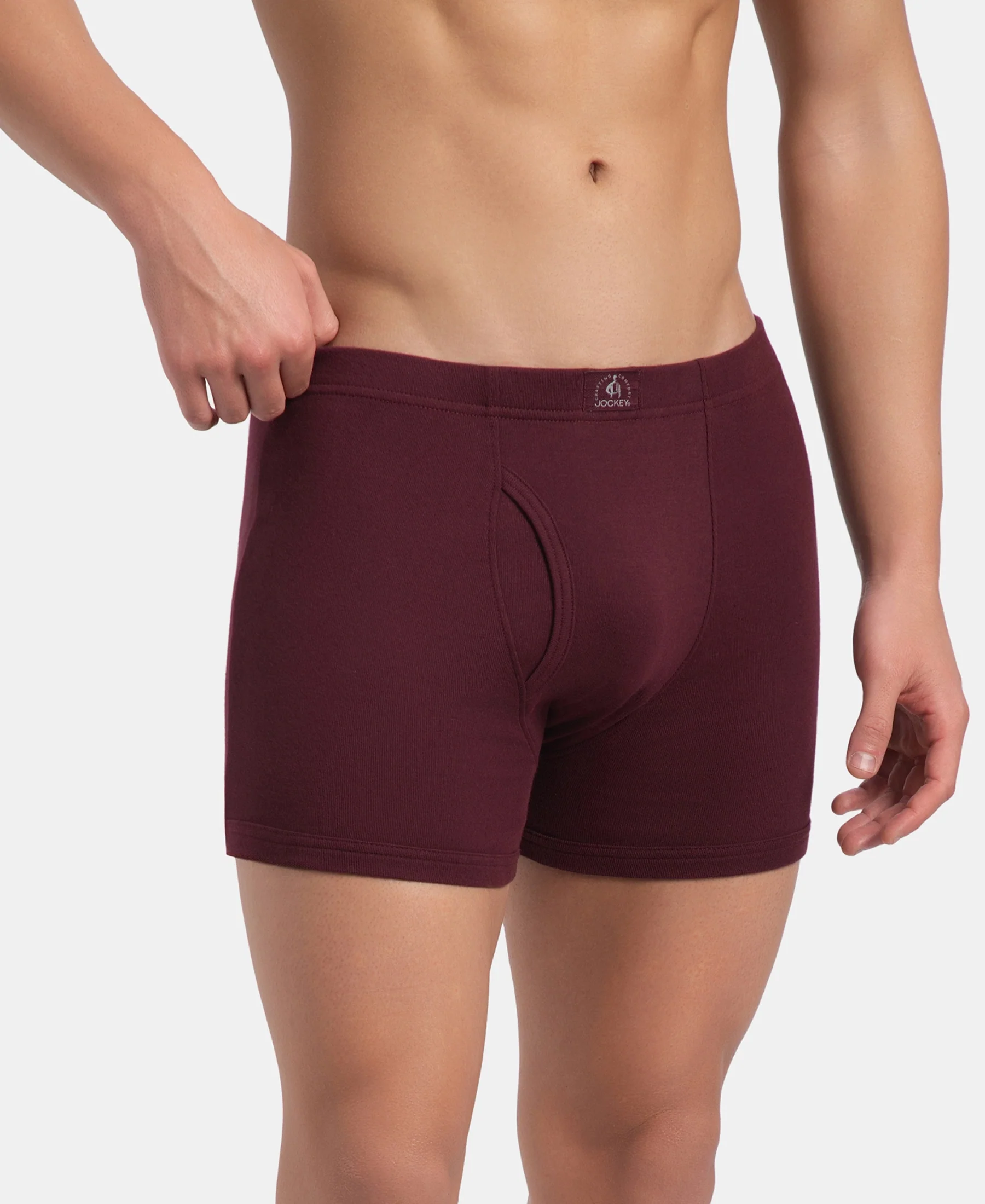 Super Combed Cotton Rib Solid Boxer Brief with Ultrasoft and Durable Waistband - Port Royale - Image 2
