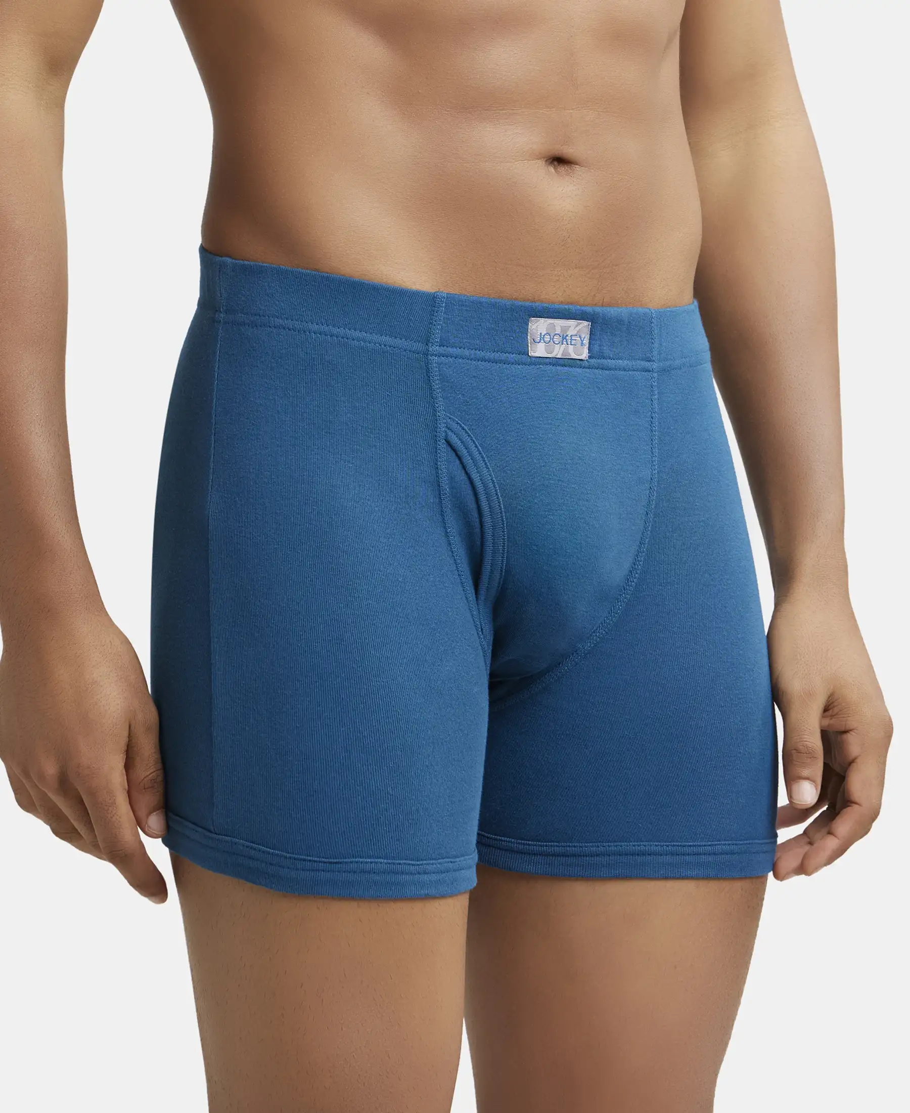Super Combed Cotton Rib Solid Boxer Brief with Ultrasoft and Durable Waistband - Seaport Teal - Image 2