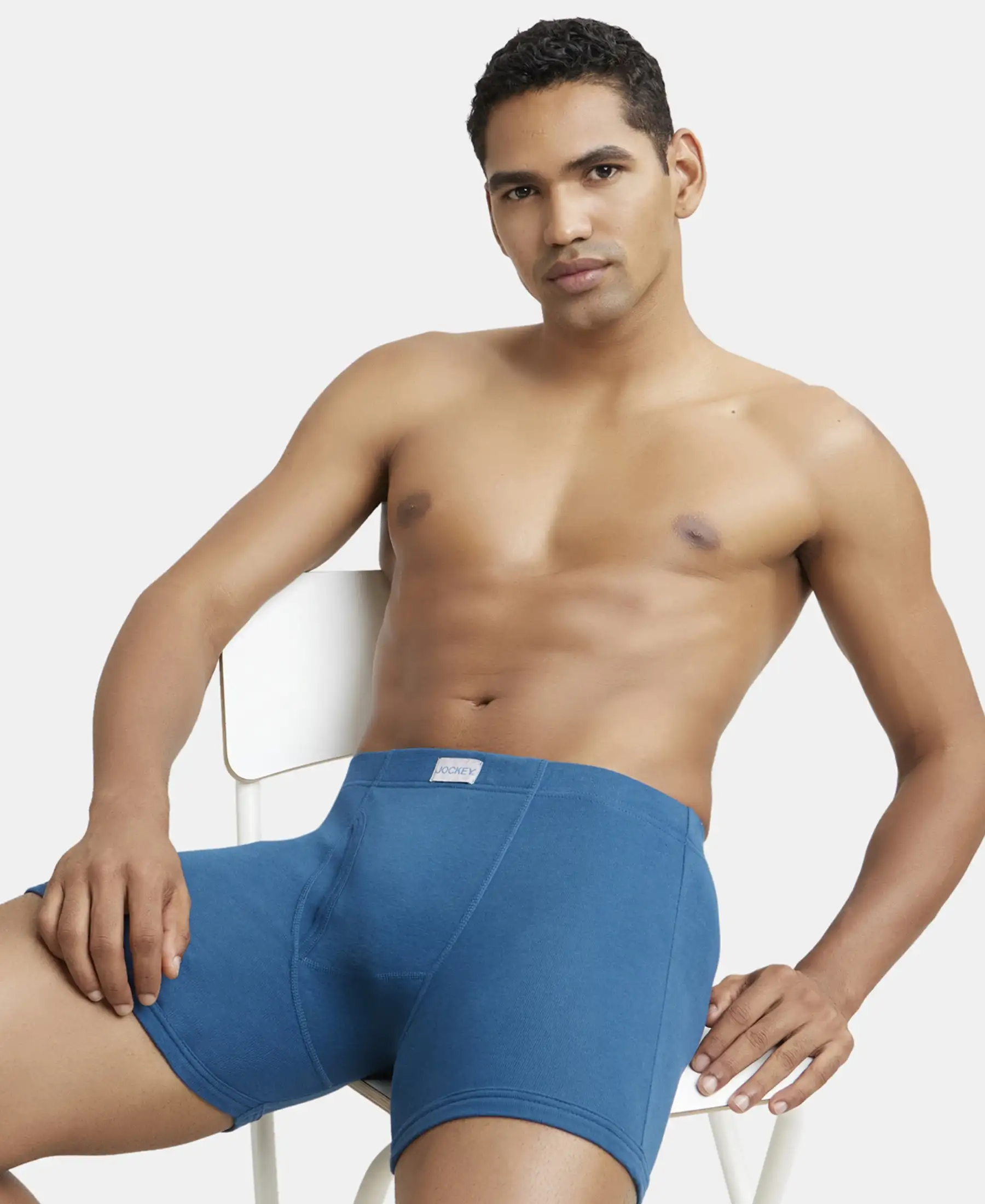 Super Combed Cotton Rib Solid Boxer Brief with Ultrasoft and Durable Waistband - Seaport Teal - Image 5