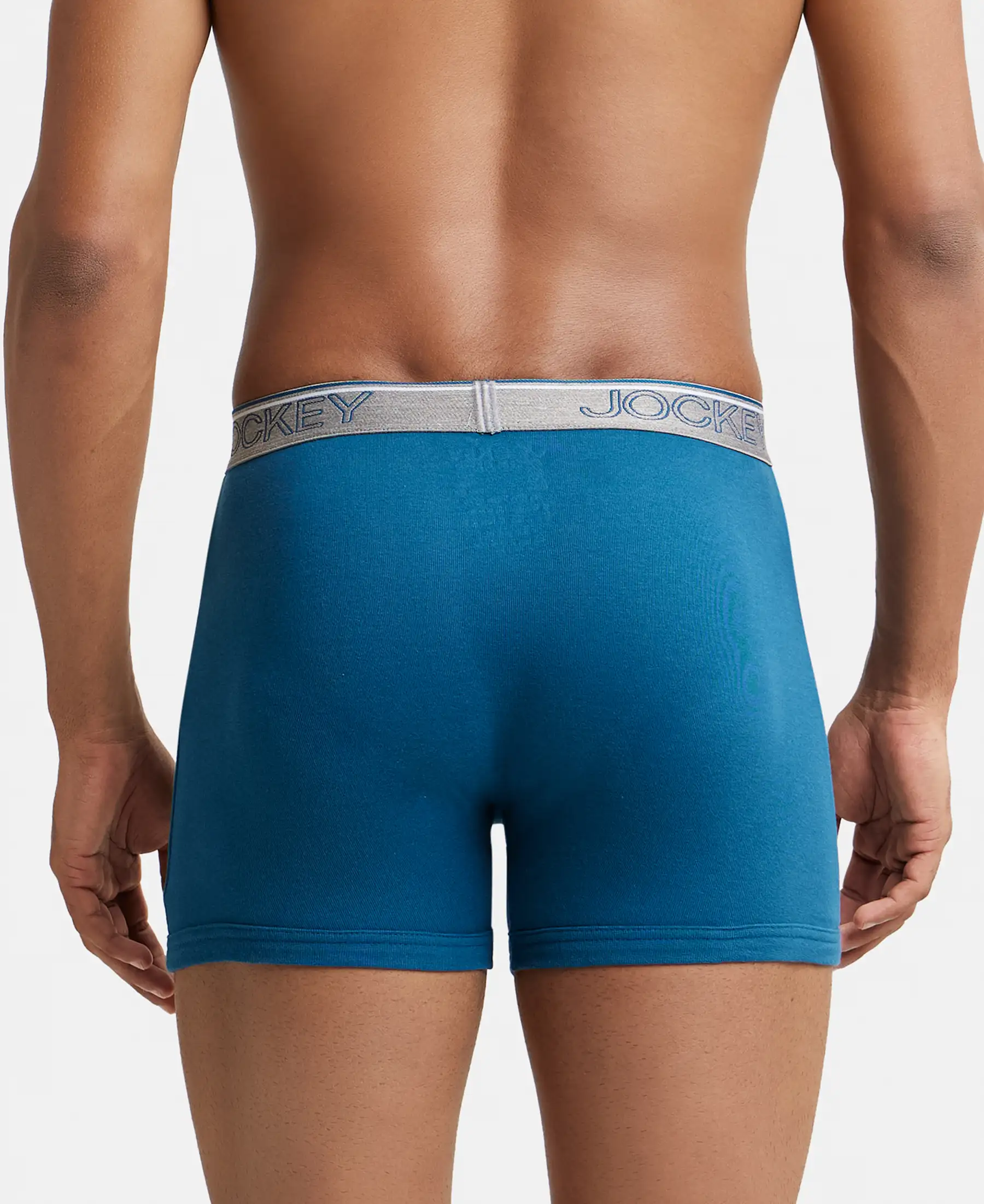 Super Combed Cotton Rib Solid Boxer Brief with Ultrasoft and Durable Waistband - Seaport Teal - Image 3