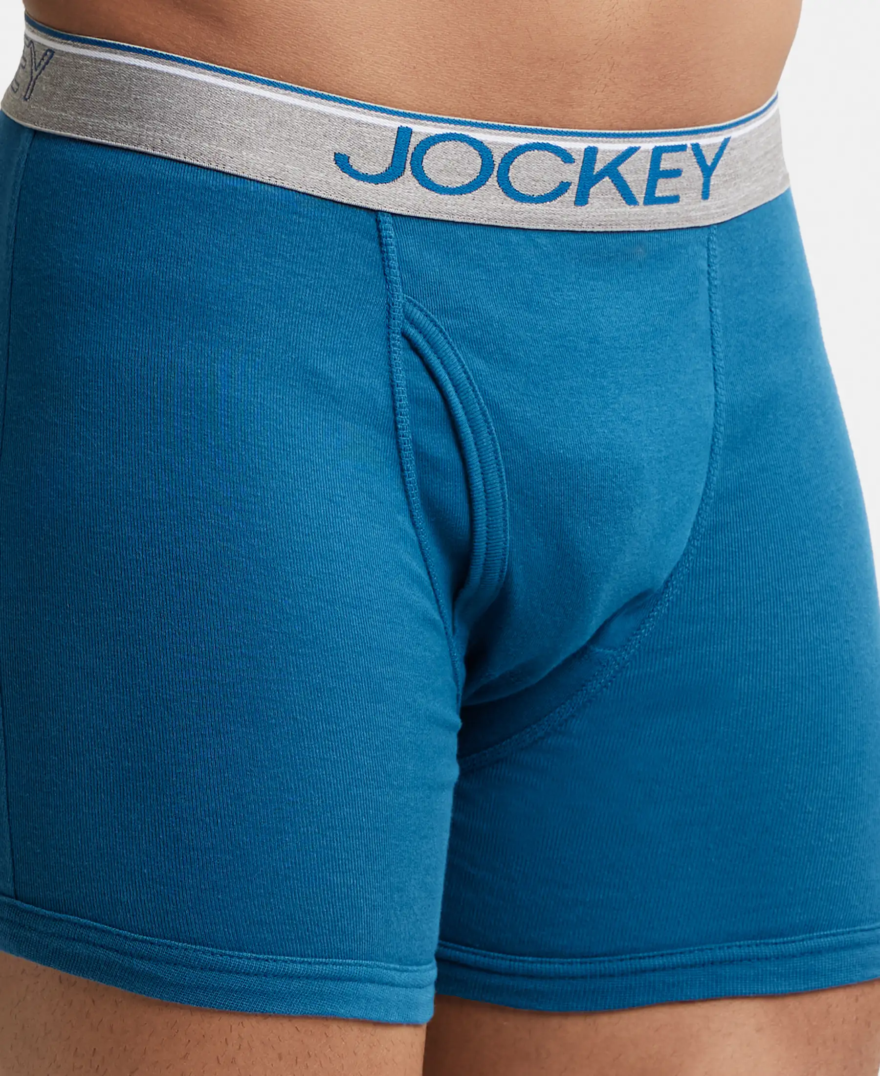 Super Combed Cotton Rib Solid Boxer Brief with Ultrasoft and Durable Waistband - Seaport Teal - Image 6