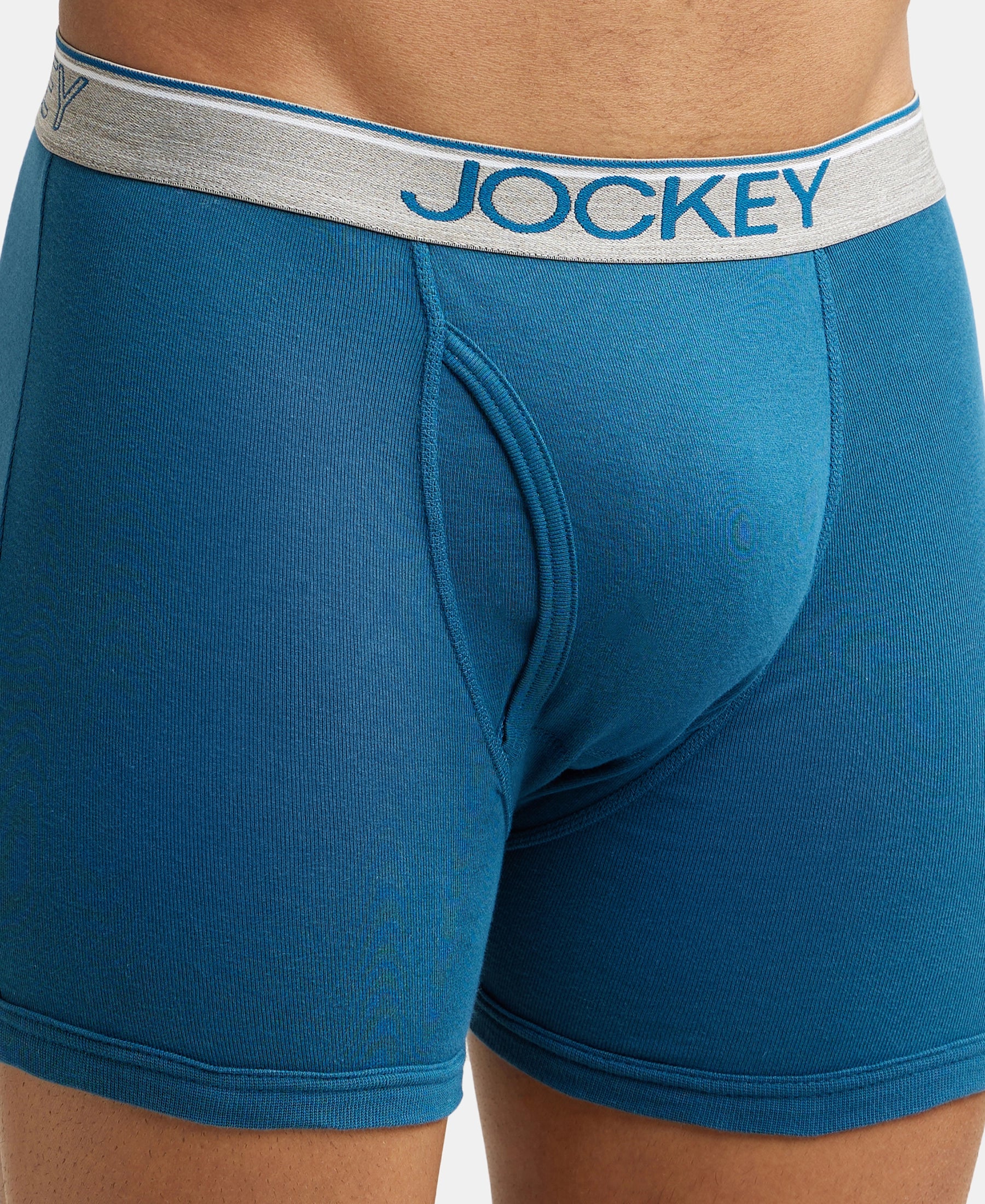 Super Combed Cotton Rib Solid Boxer Brief with Ultrasoft and Durable Waistband - Seaport Teal (Pack of 2) - Image 6