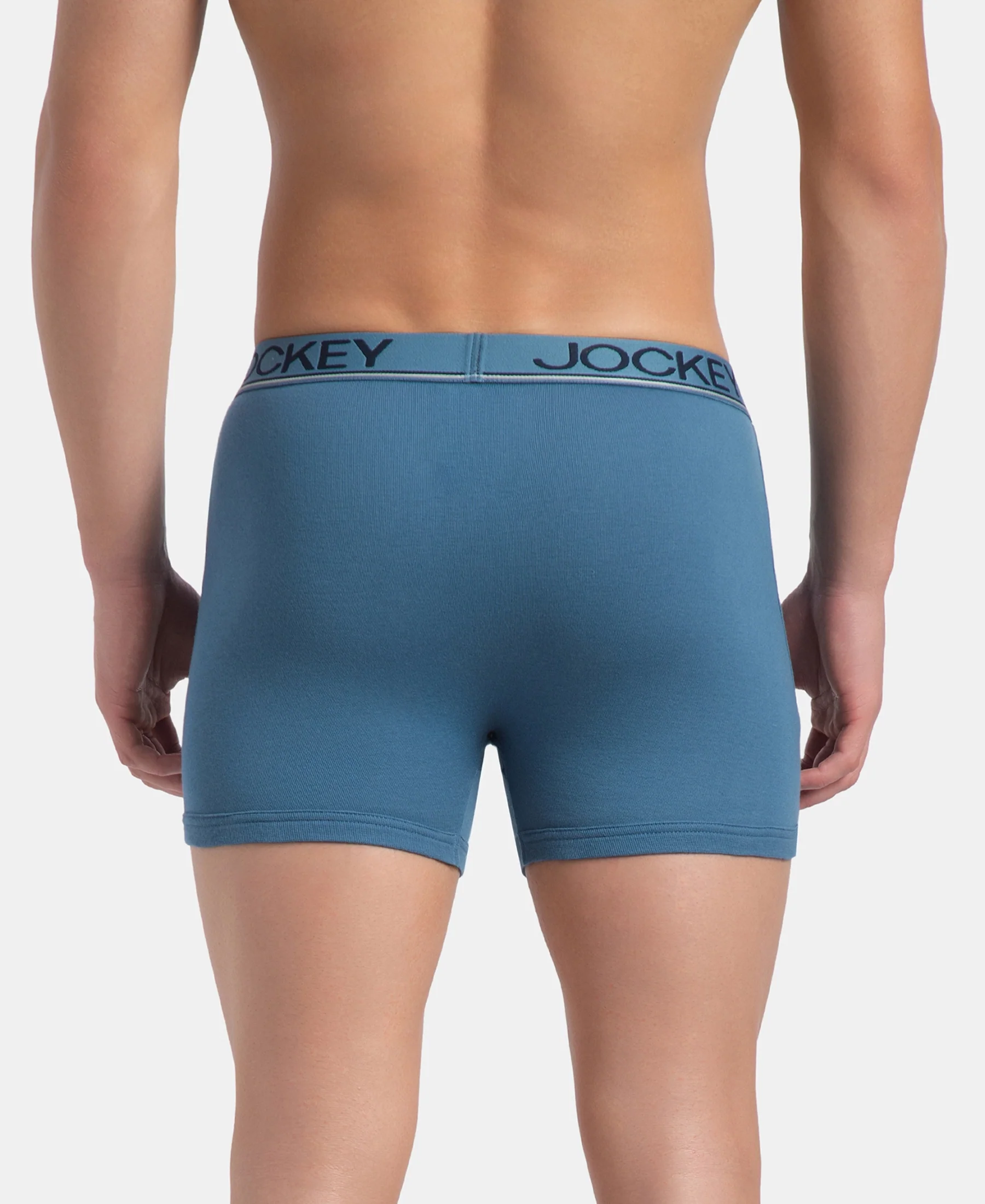 Super Combed Cotton Rib Solid Boxer Brief with Ultrasoft and Durable Waistband - Stellar - Image 3