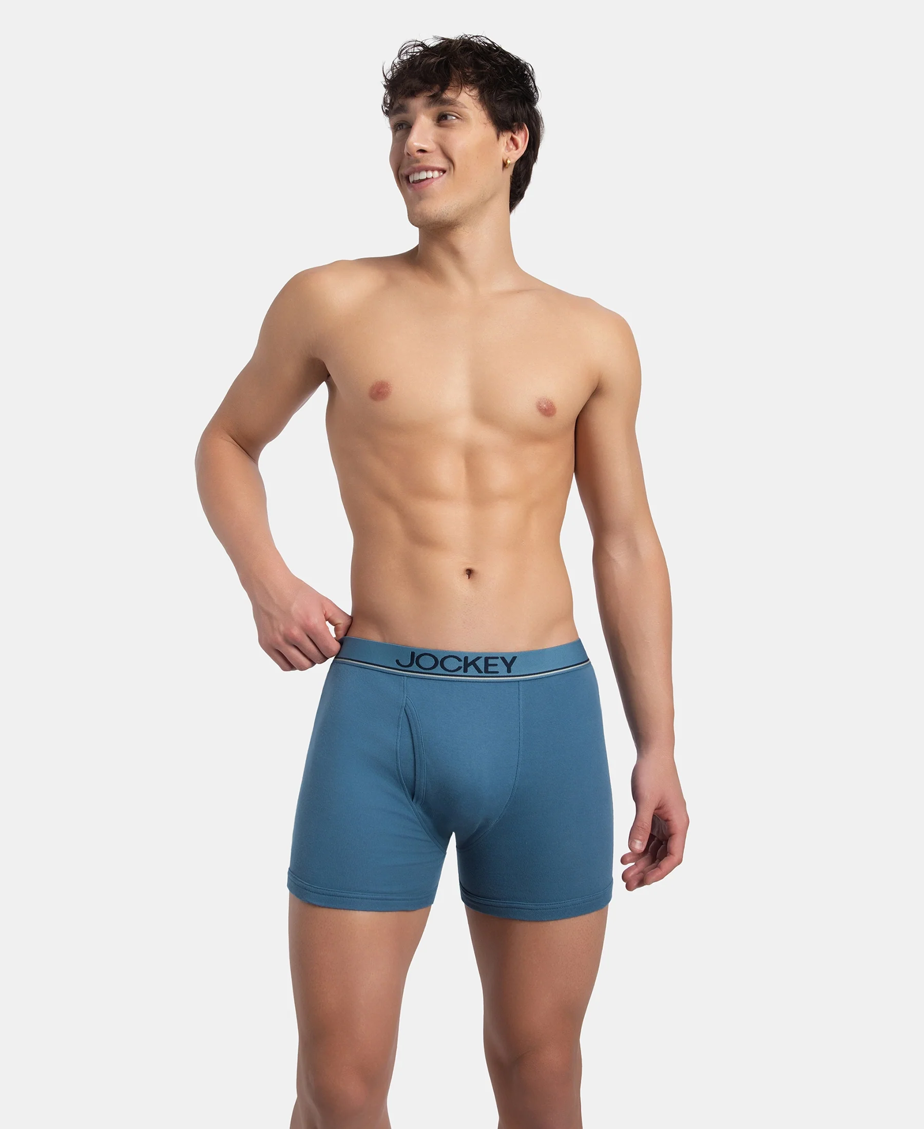 Super Combed Cotton Rib Solid Boxer Brief with Ultrasoft and Durable Waistband - Stellar - Image 5