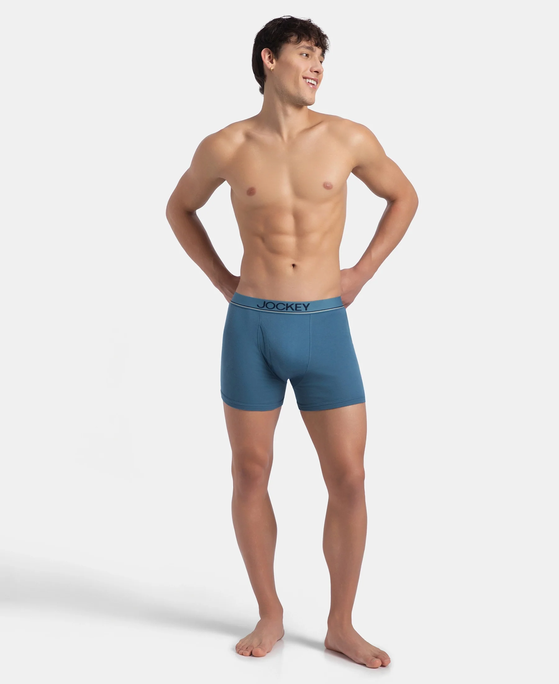 Super Combed Cotton Rib Solid Boxer Brief with Ultrasoft and Durable Waistband - Stellar - Image 6