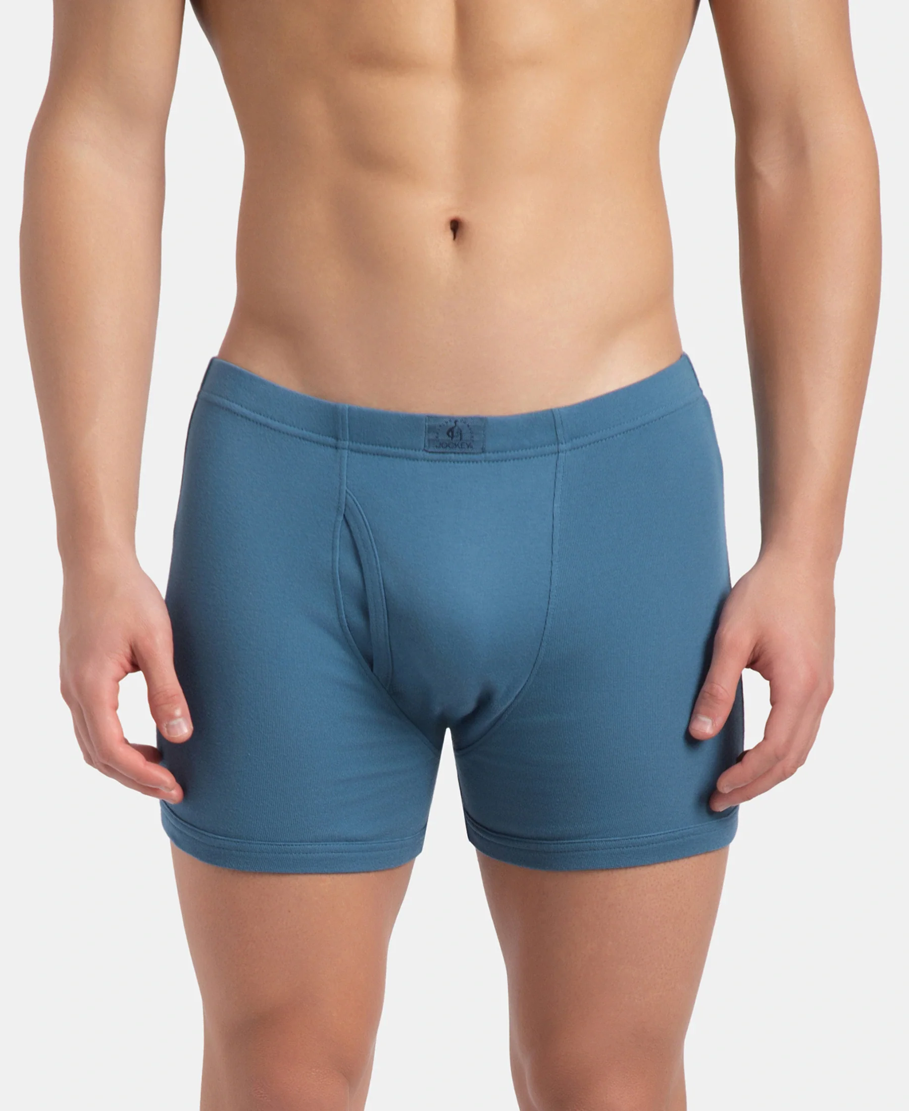 Super Combed Cotton Rib Solid Boxer Brief with Ultrasoft and Durable Waistband - Stellar (Pack of 2) - Image 2