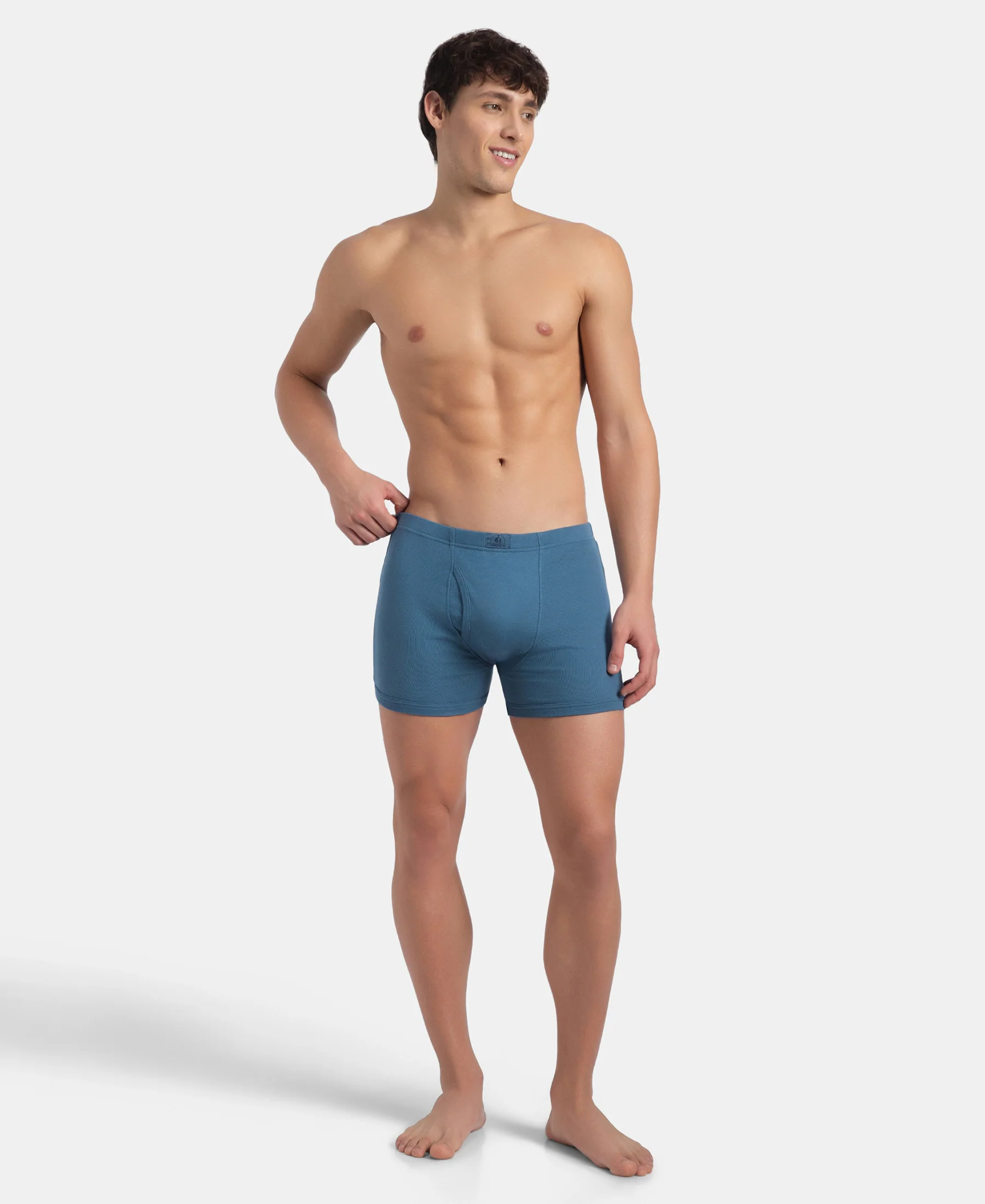 Super Combed Cotton Rib Solid Boxer Brief with Ultrasoft and Durable Waistband - Stellar (Pack of 2) - Image 7