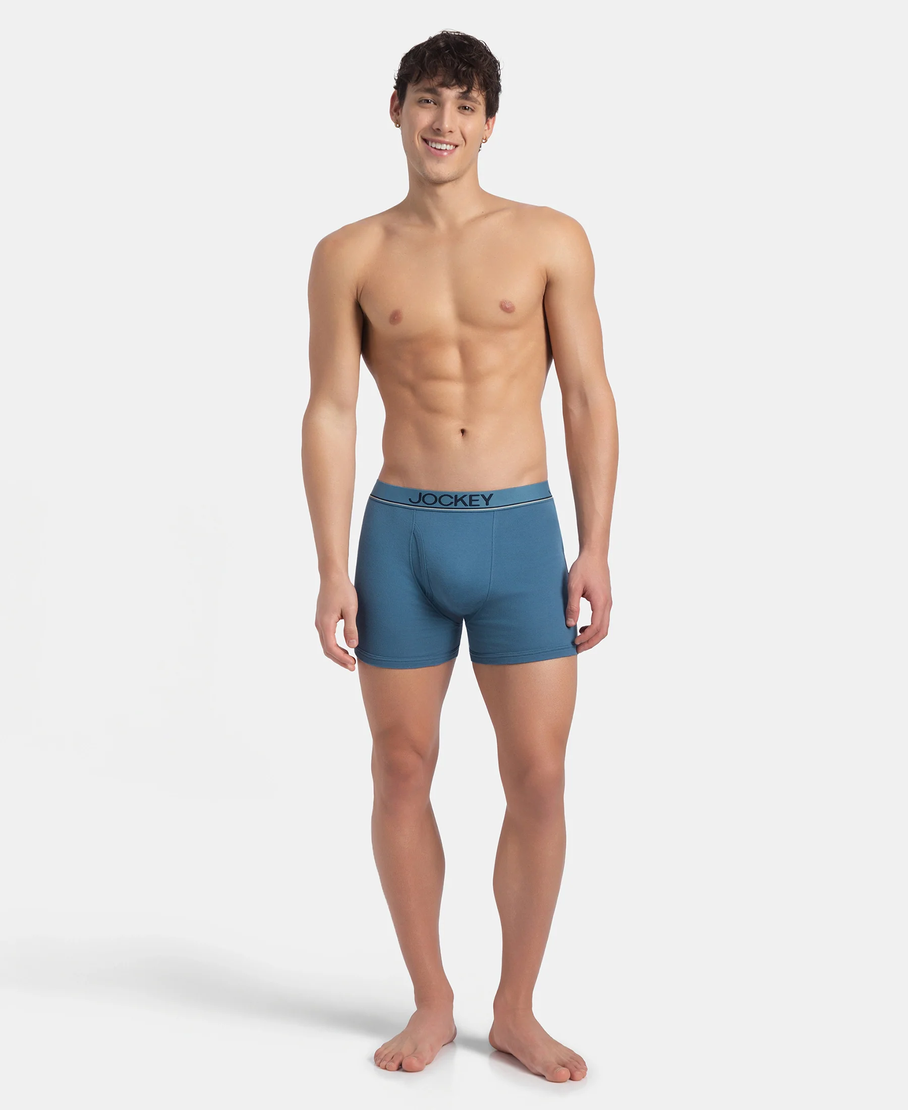 Super Combed Cotton Rib Solid Boxer Brief with Ultrasoft and Durable Waistband - Stellar (Pack of 2) - Image 4