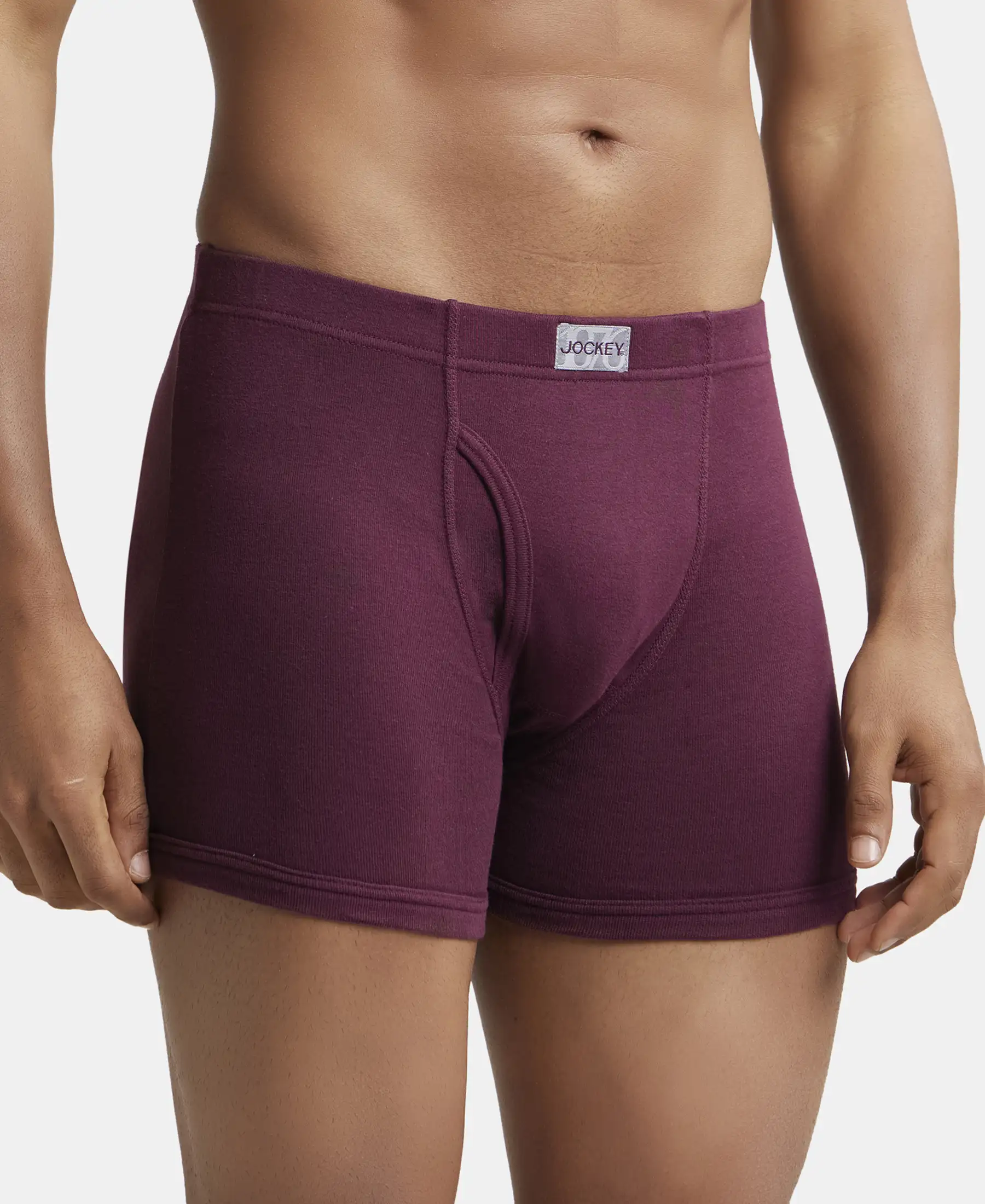 Super Combed Cotton Rib Solid Boxer Brief with Ultrasoft and Durable Waistband - Wine Tasting (Pack of 2) - Image 2