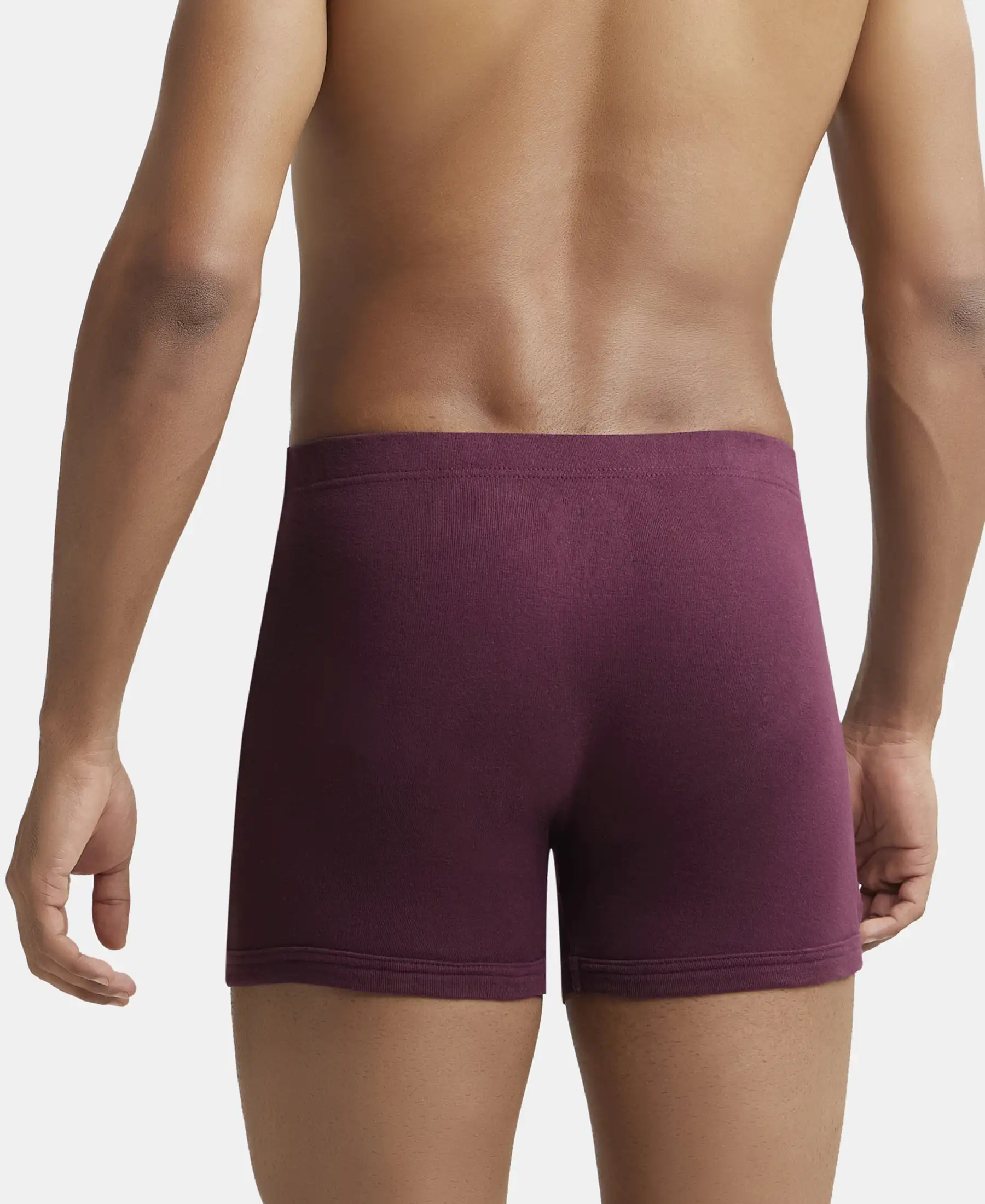 Super Combed Cotton Rib Solid Boxer Brief with Ultrasoft and Durable Waistband - Wine Tasting (Pack of 2) - Image 3