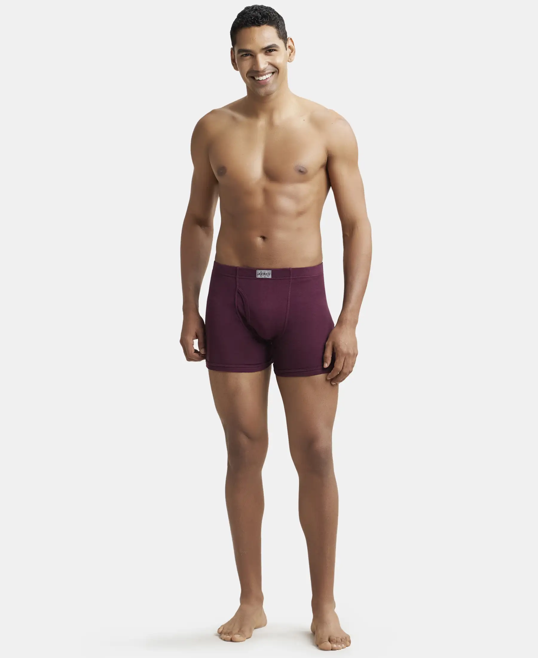 Super Combed Cotton Rib Solid Boxer Brief with Ultrasoft and Durable Waistband - Wine Tasting (Pack of 2) - Image 4