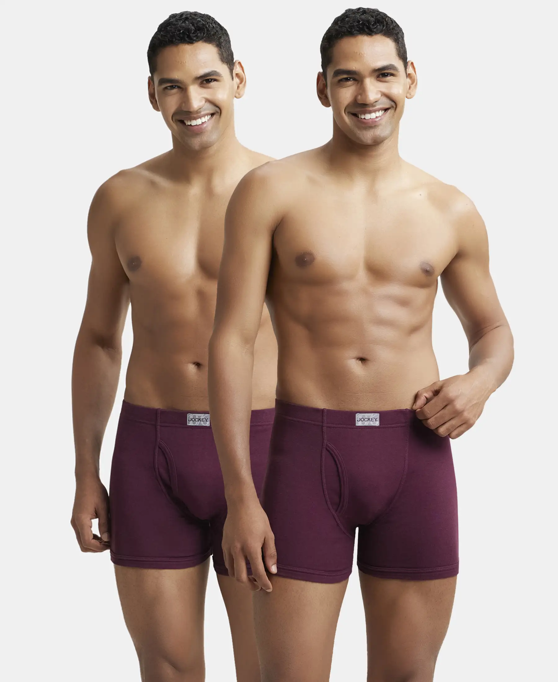 Super Combed Cotton Rib Solid Boxer Brief with Ultrasoft and Durable Waistband - Wine Tasting (Pack of 2) - Image 5