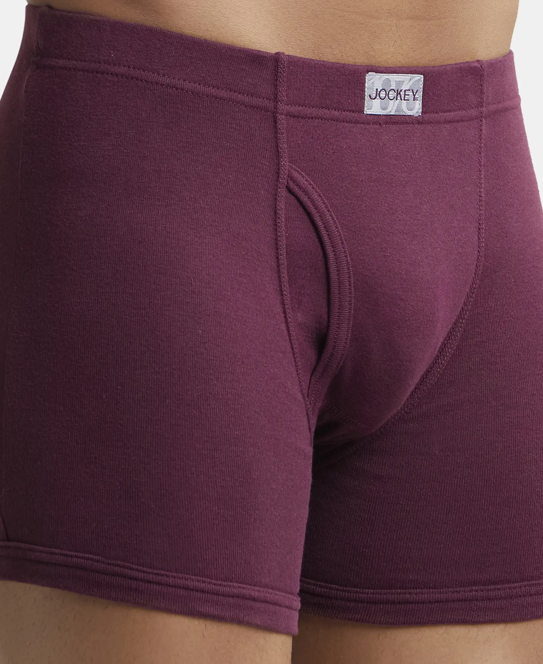 Super Combed Cotton Rib Solid Boxer Brief with Ultrasoft and Durable Waistband - Wine Tasting (Pack of 2) - Image 6