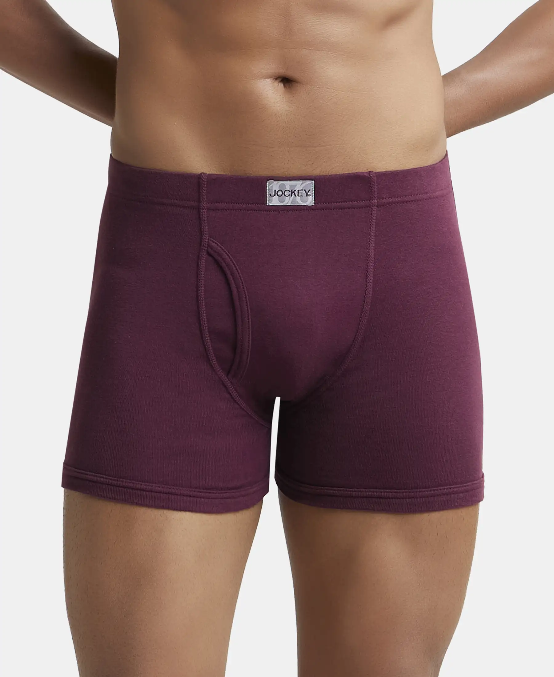 Super Combed Cotton Rib Solid Boxer Brief with Ultrasoft and Durable Waistband - Wine Tasting (Pack of 2) - Image 7
