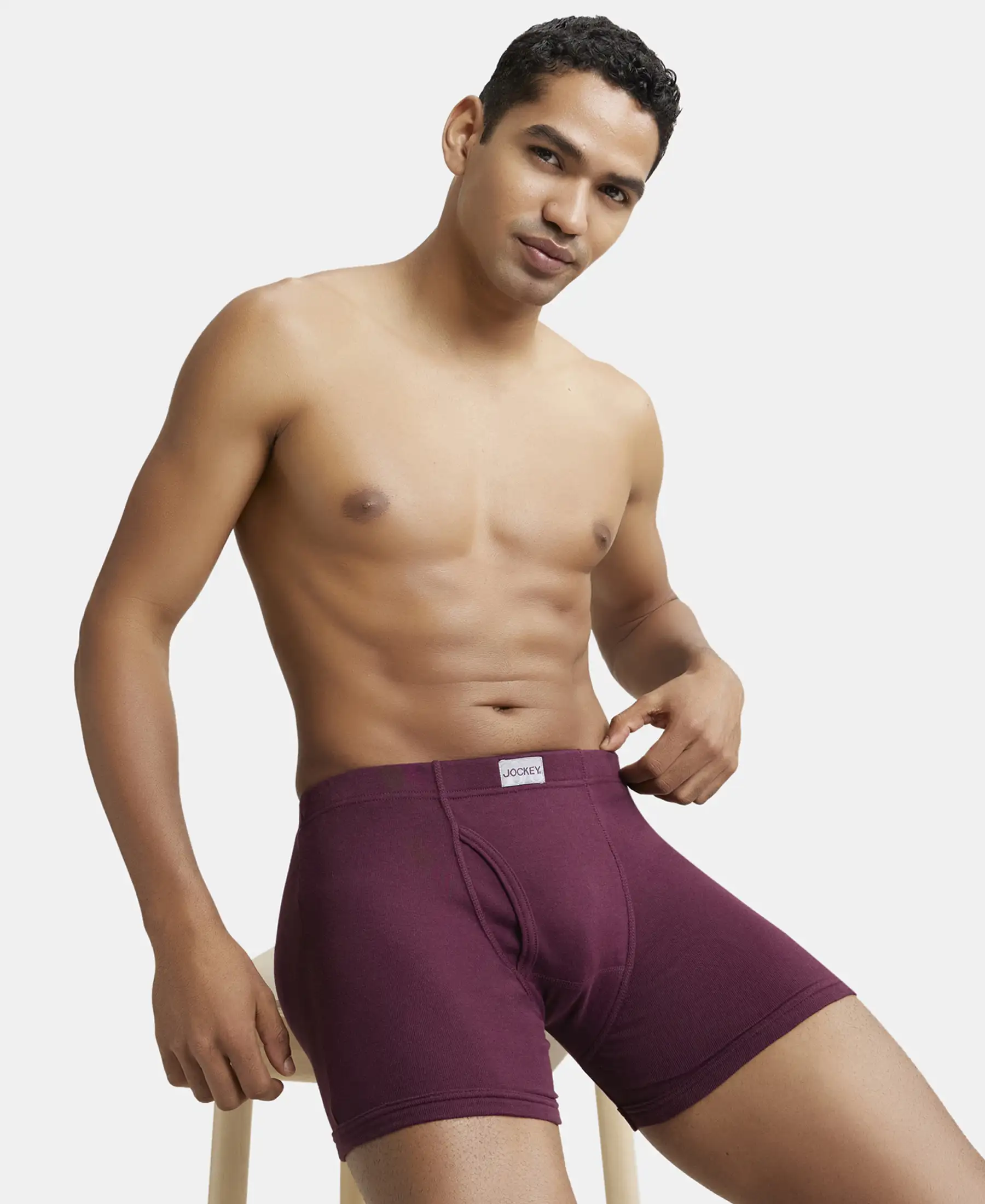 Super Combed Cotton Rib Solid Boxer Brief with Ultrasoft and Durable Waistband - Wine Tasting (Pack of 2) - Image 8