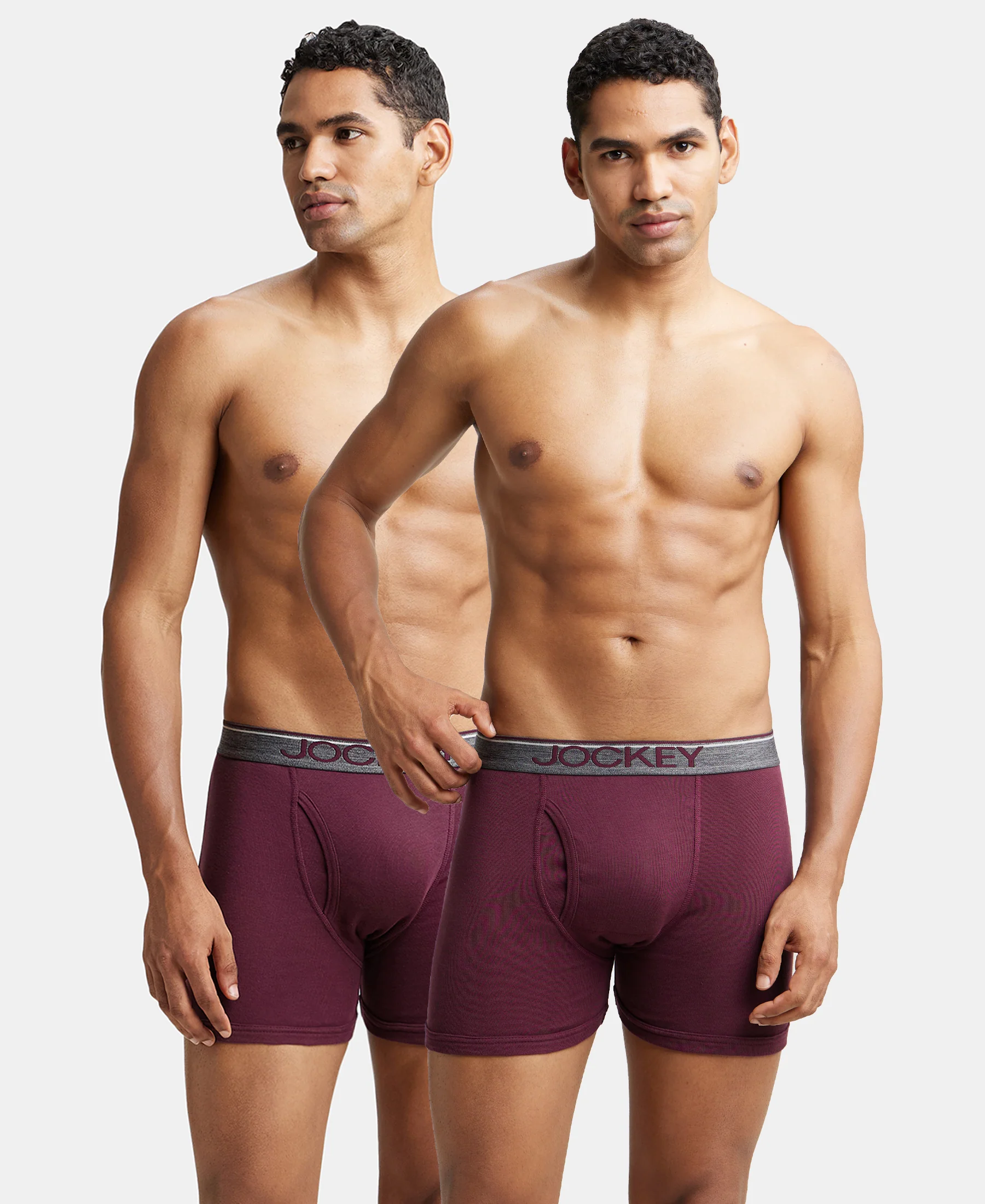 Super Combed Cotton Rib Solid Boxer Brief with Ultrasoft and Durable Waistband - Wine Tasting (Pack of 2) - Image 5