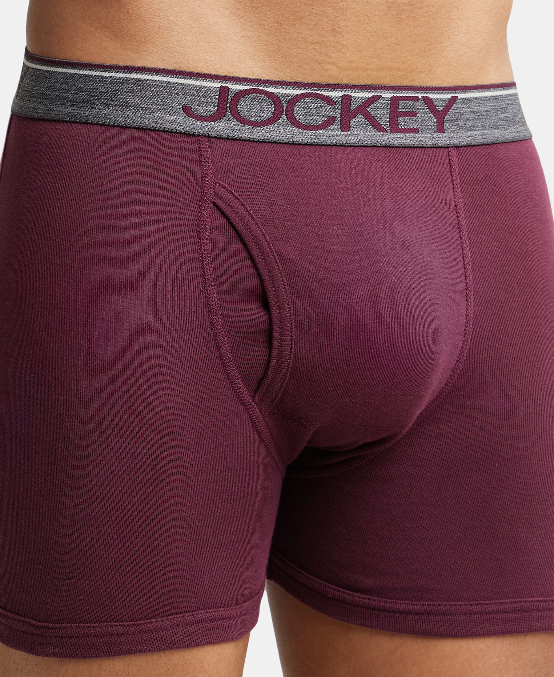 Super Combed Cotton Rib Solid Boxer Brief with Ultrasoft and Durable Waistband - Wine Tasting (Pack of 2) - Image 6
