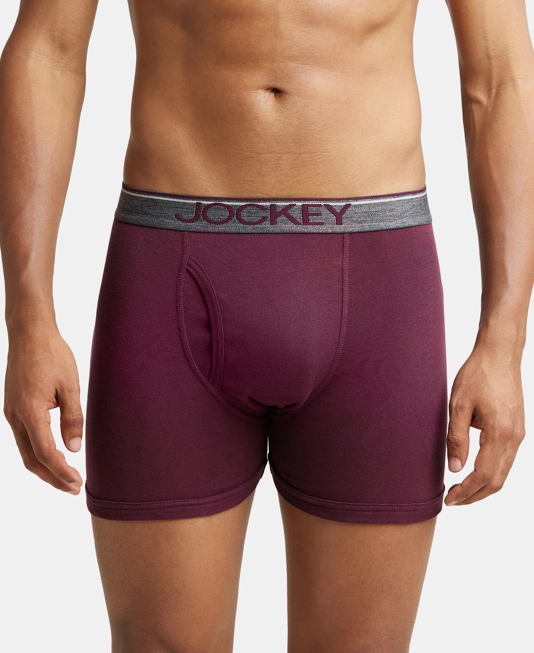Super Combed Cotton Rib Solid Boxer Brief with Ultrasoft and Durable Waistband - Wine Tasting (Pack of 2) - Image 7