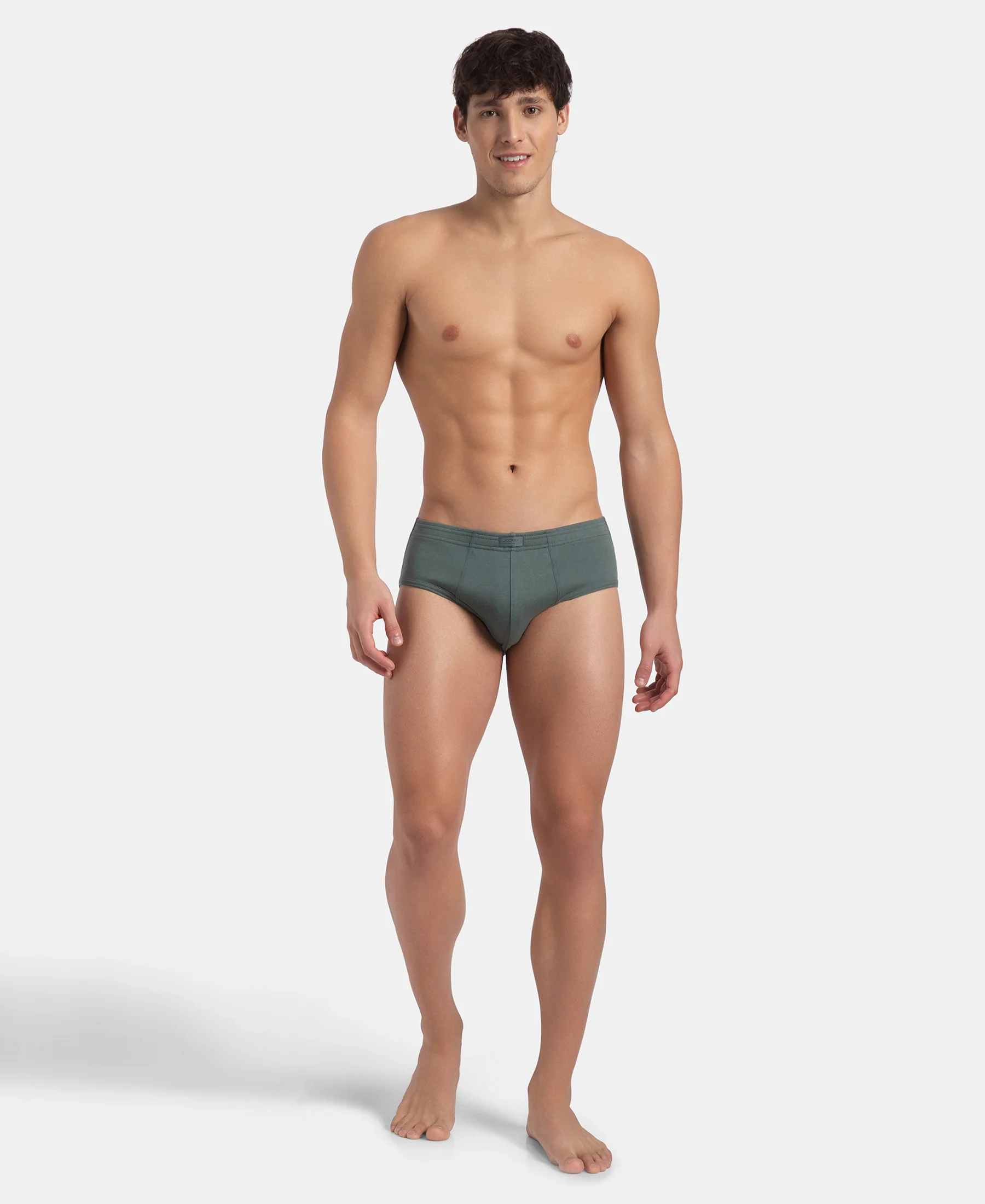 Super Combed Cotton Rib Solid Brief with StayFresh Treatment - Balsam Green (Pack of 2) - Image 4