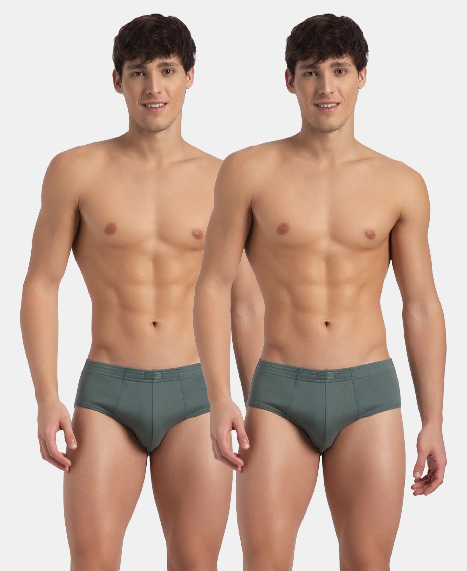Super Combed Cotton Rib Solid Brief with StayFresh Treatment - Balsam Green (Pack of 2) - Image 5
