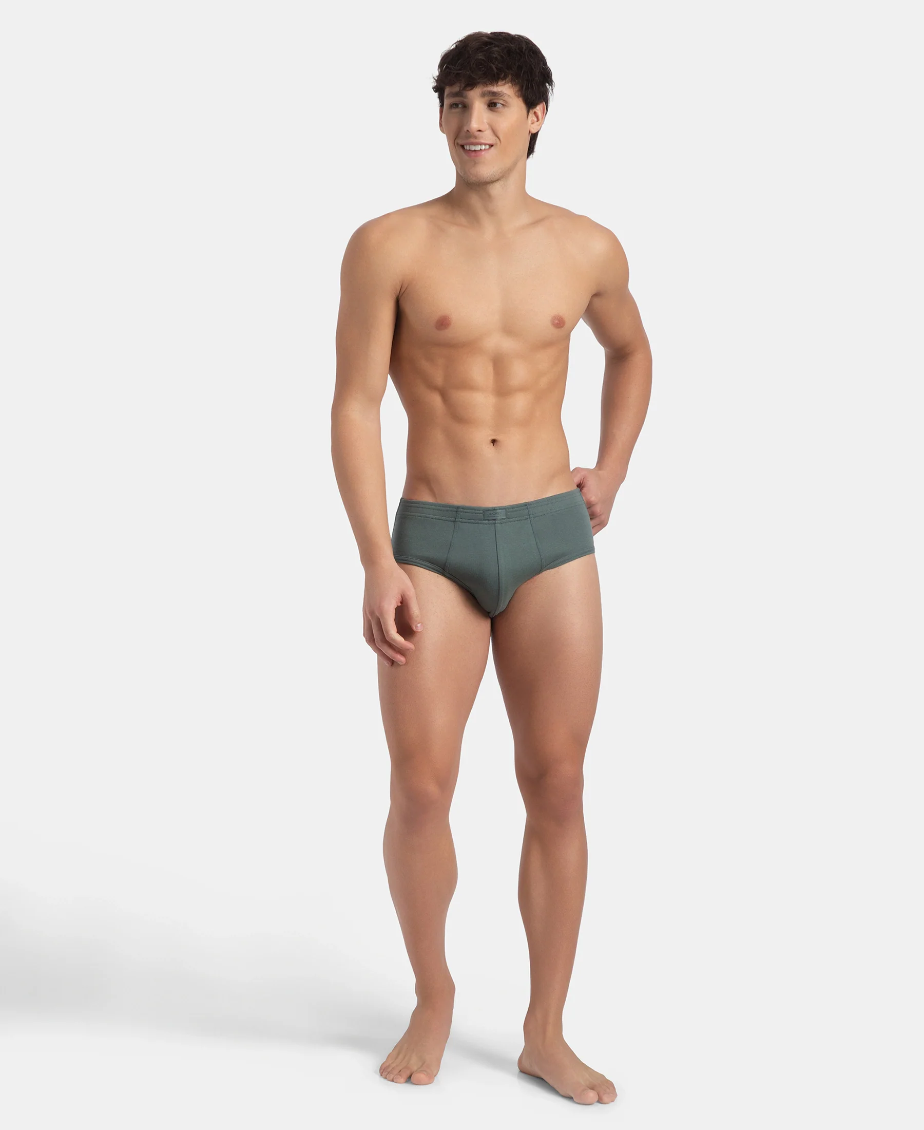 Super Combed Cotton Rib Solid Brief with StayFresh Treatment - Balsam Green (Pack of 2) - Image 6
