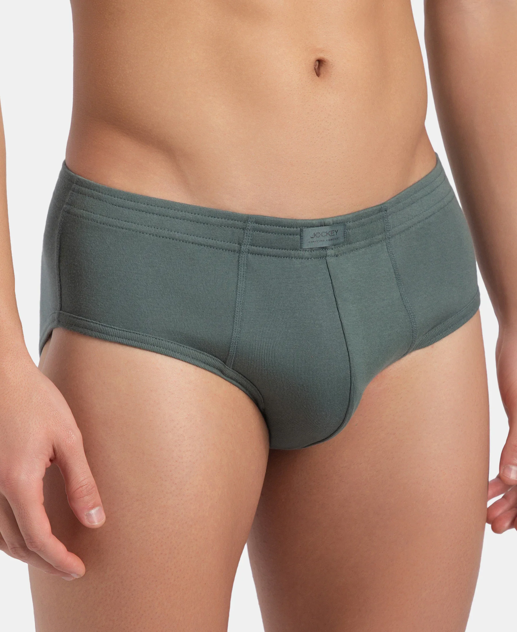 Super Combed Cotton Rib Solid Brief with StayFresh Treatment - Balsam Green (Pack of 2) - Image 7