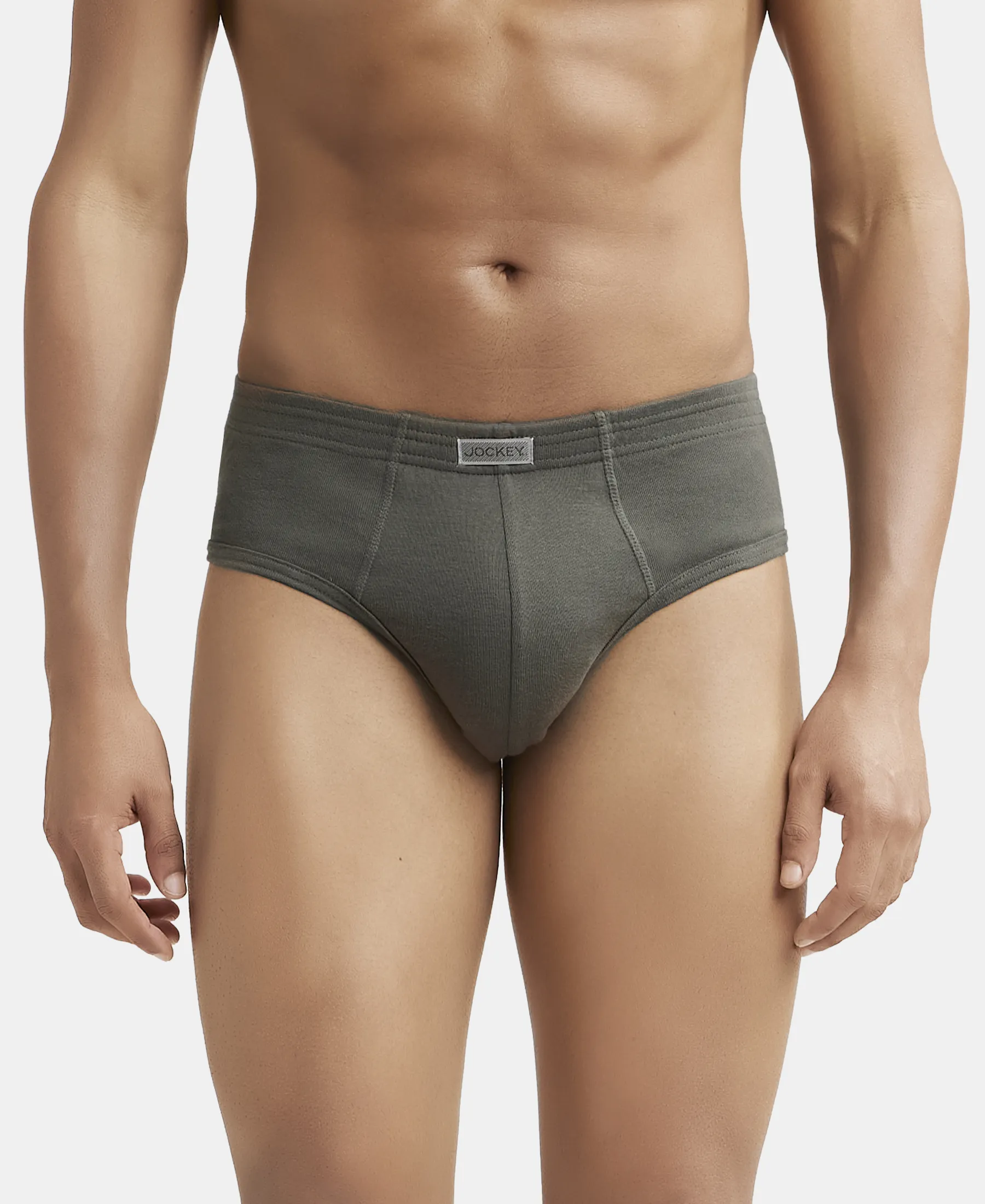 Super Combed Cotton Rib Solid Brief with StayFresh Treatment - Deep Olive