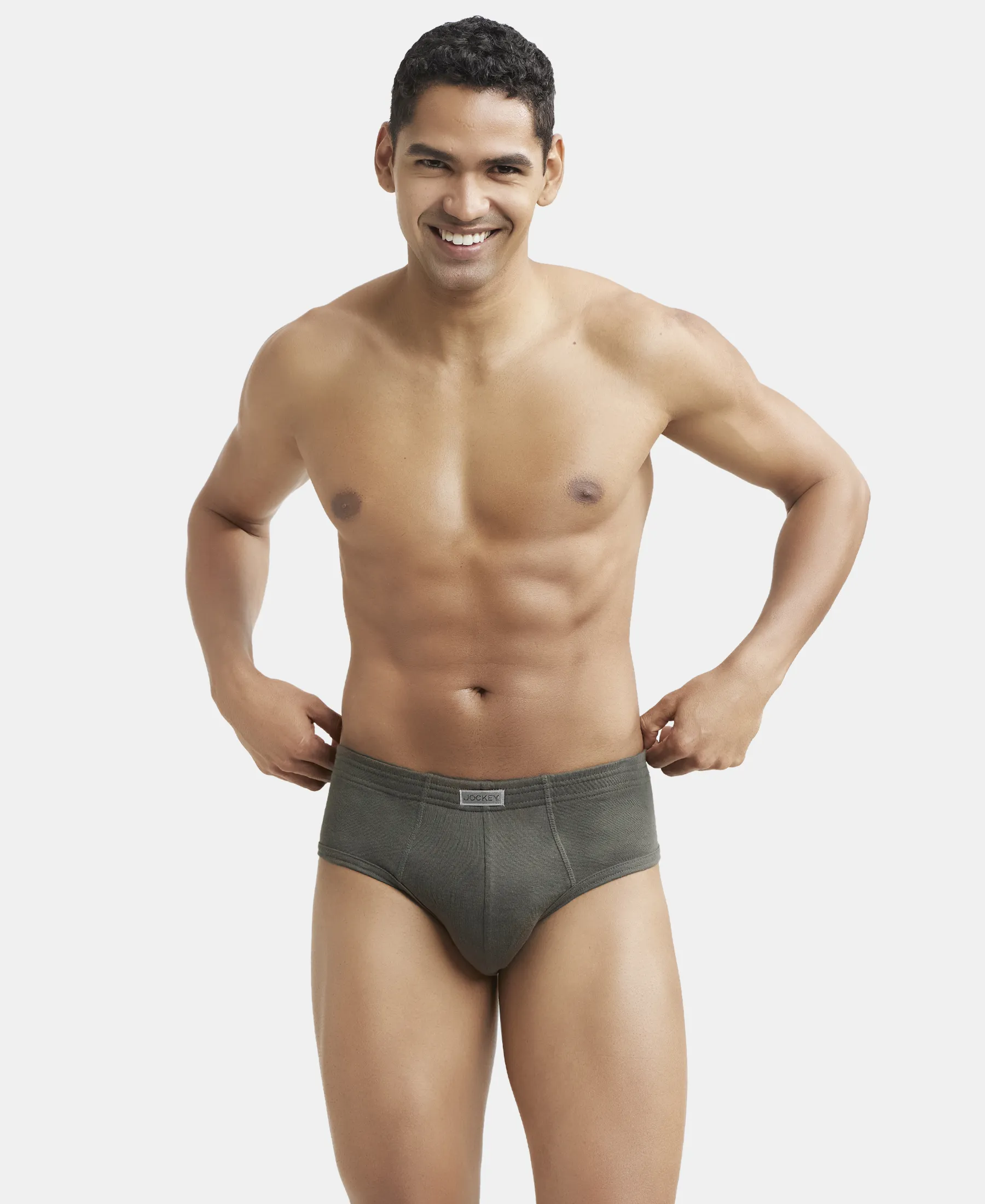 Super Combed Cotton Rib Solid Brief with StayFresh Treatment - Deep Olive - Image 6