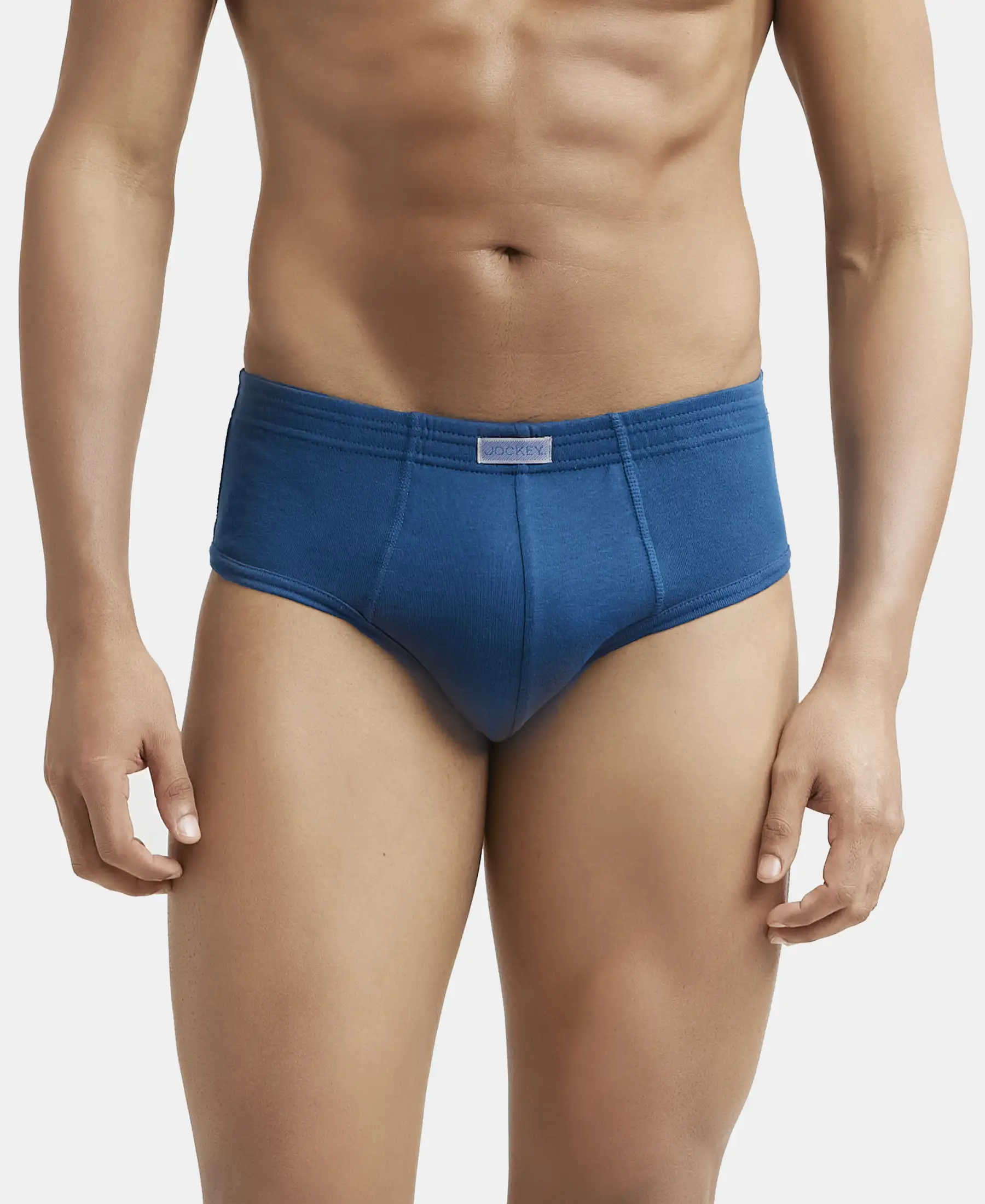 Super Combed Cotton Rib Solid Brief with StayFresh Treatment - Poseidon
