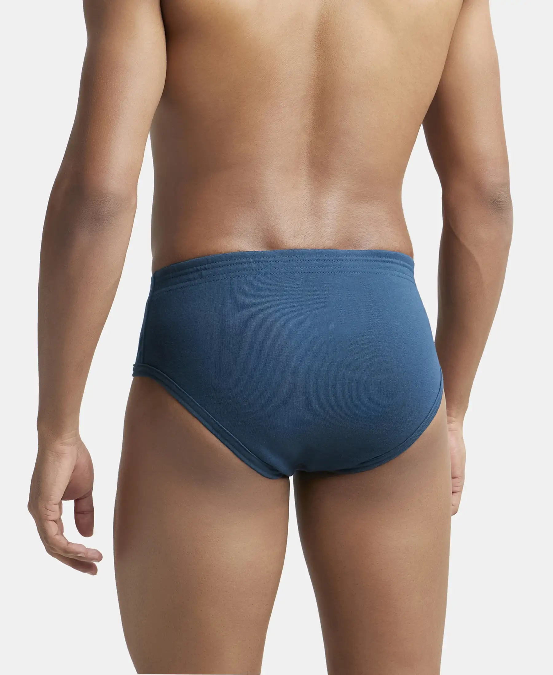 Super Combed Cotton Rib Solid Brief with StayFresh Treatment - Reflecting Pond - Image 3