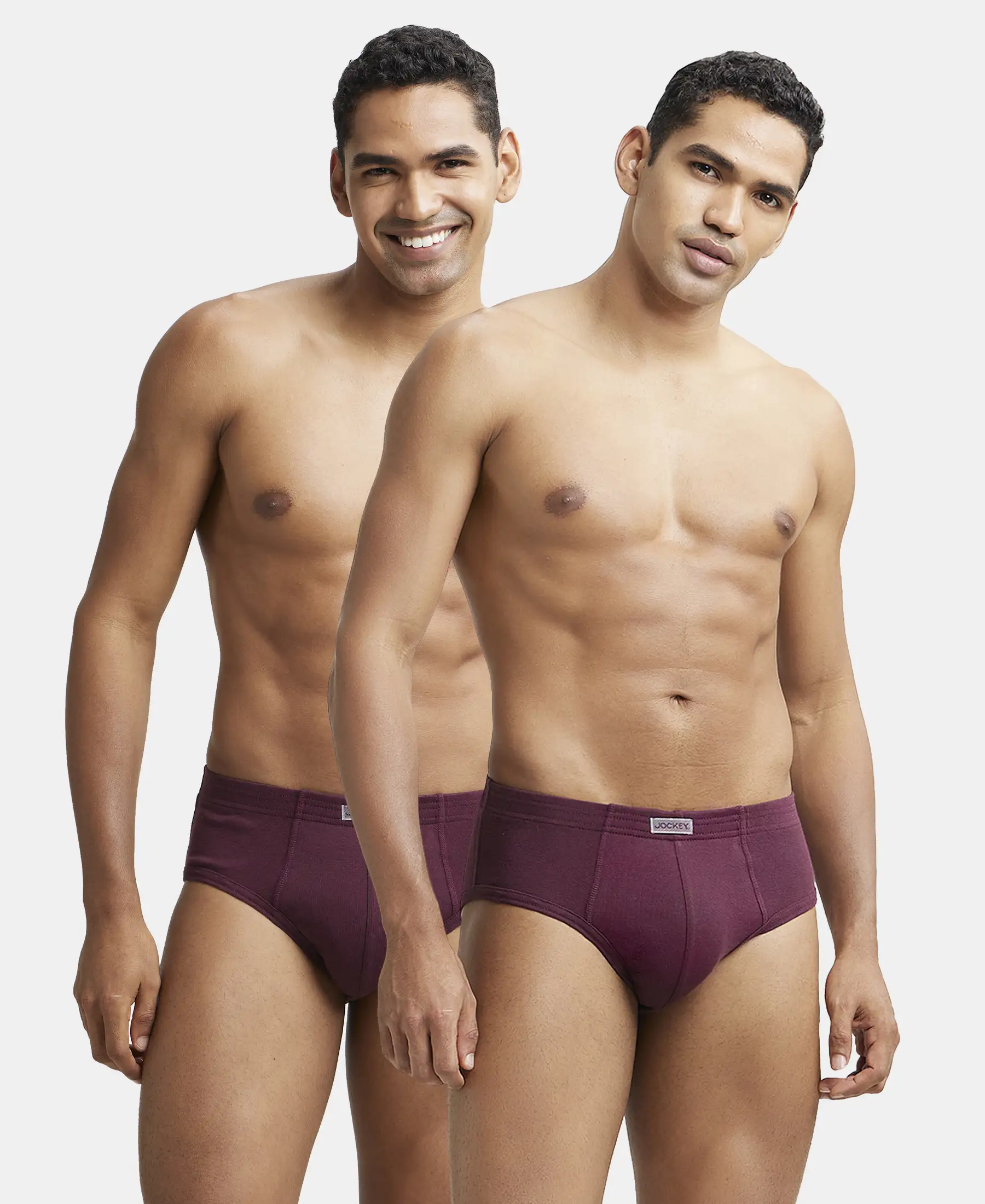 Super Combed Cotton Rib Solid Brief with StayFresh Treatment - Wine Tasting (Pack of 2) - Image 5