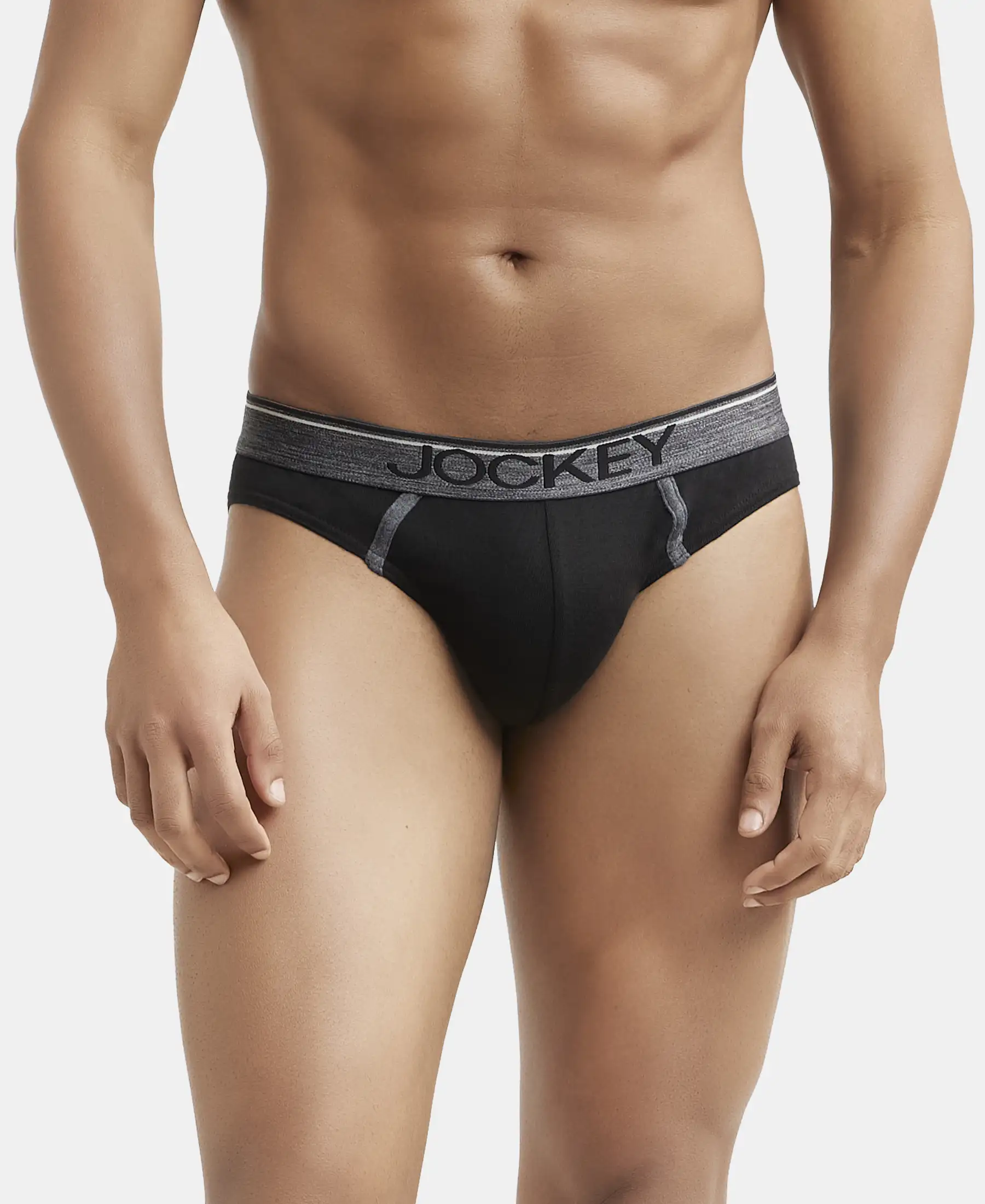 Super Combed Cotton Rib Solid Brief with Ultrasoft Waistband - Black (Pack of 2) - Image 7
