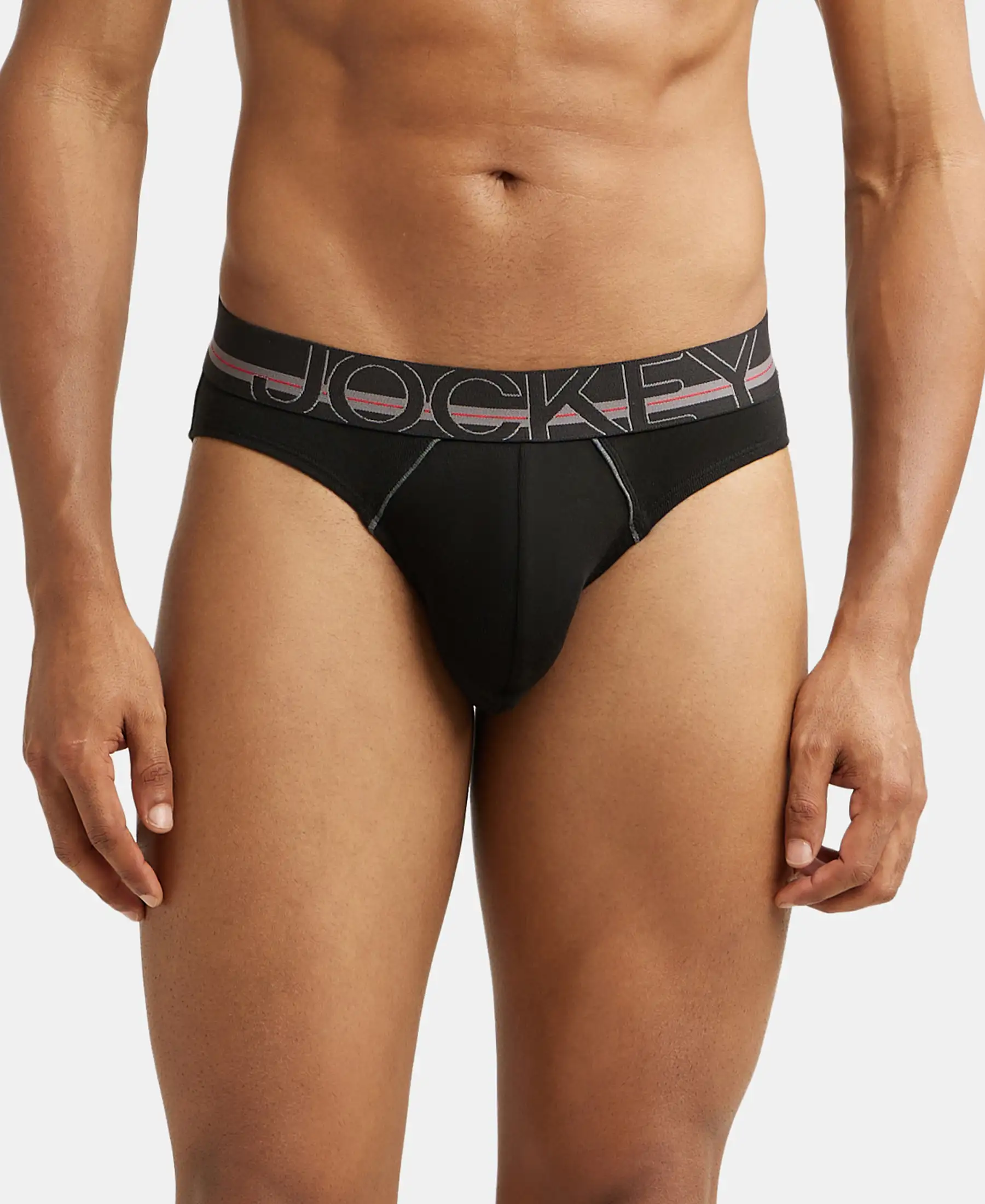 Super Combed Cotton Rib Solid Brief with Ultrasoft Waistband - Black (Pack of 2) - Image 7