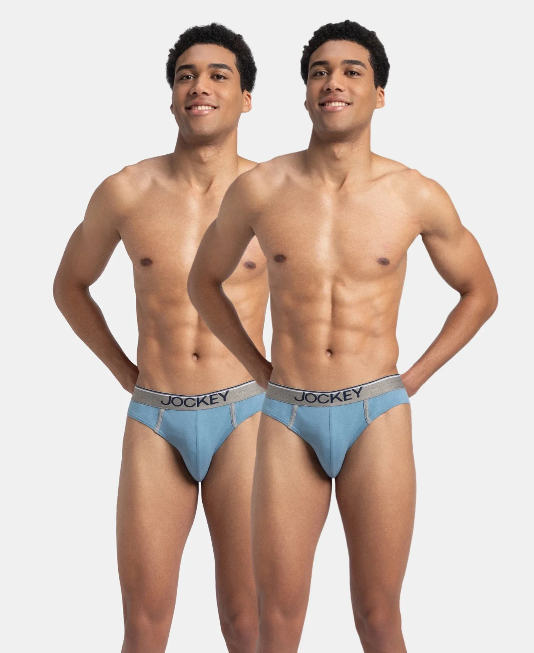Super Combed Cotton Rib Solid Brief with Ultrasoft Waistband - Blue Shadow (Pack of 2) - Image 6