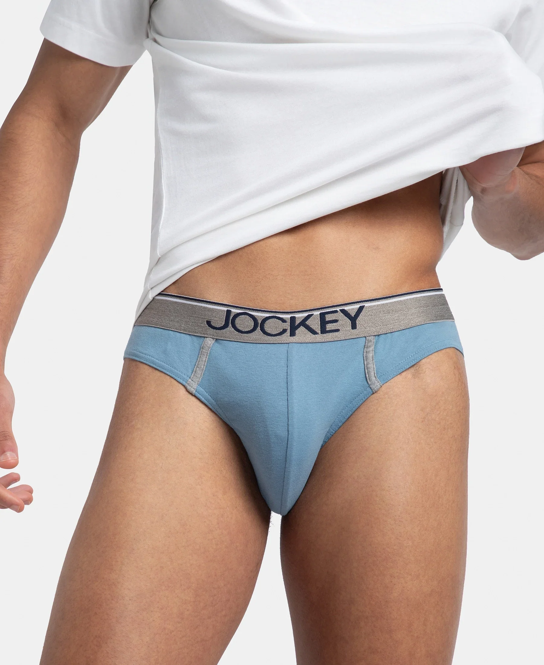 Super Combed Cotton Rib Solid Brief with Ultrasoft Waistband - Blue Shadow (Pack of 2) - Image 7
