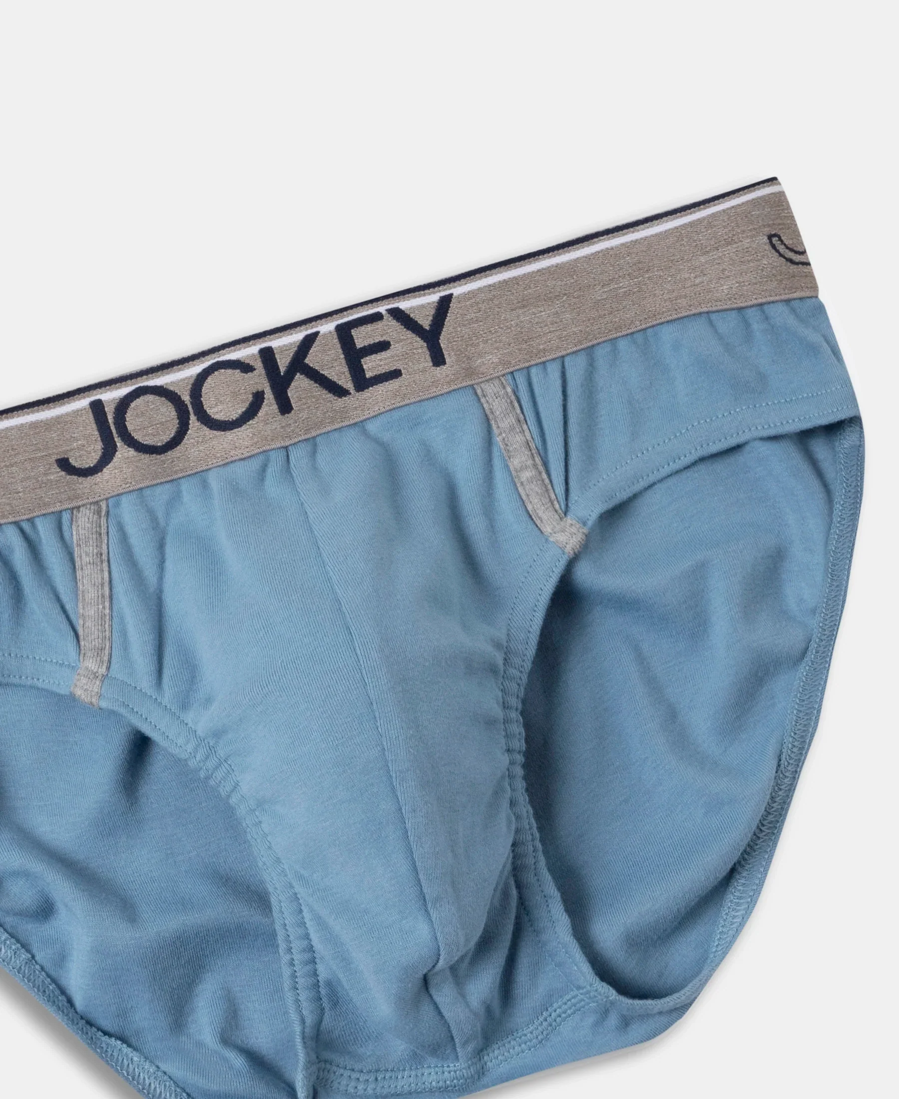 Super Combed Cotton Rib Solid Brief with Ultrasoft Waistband - Blue Shadow (Pack of 2) - Image 9