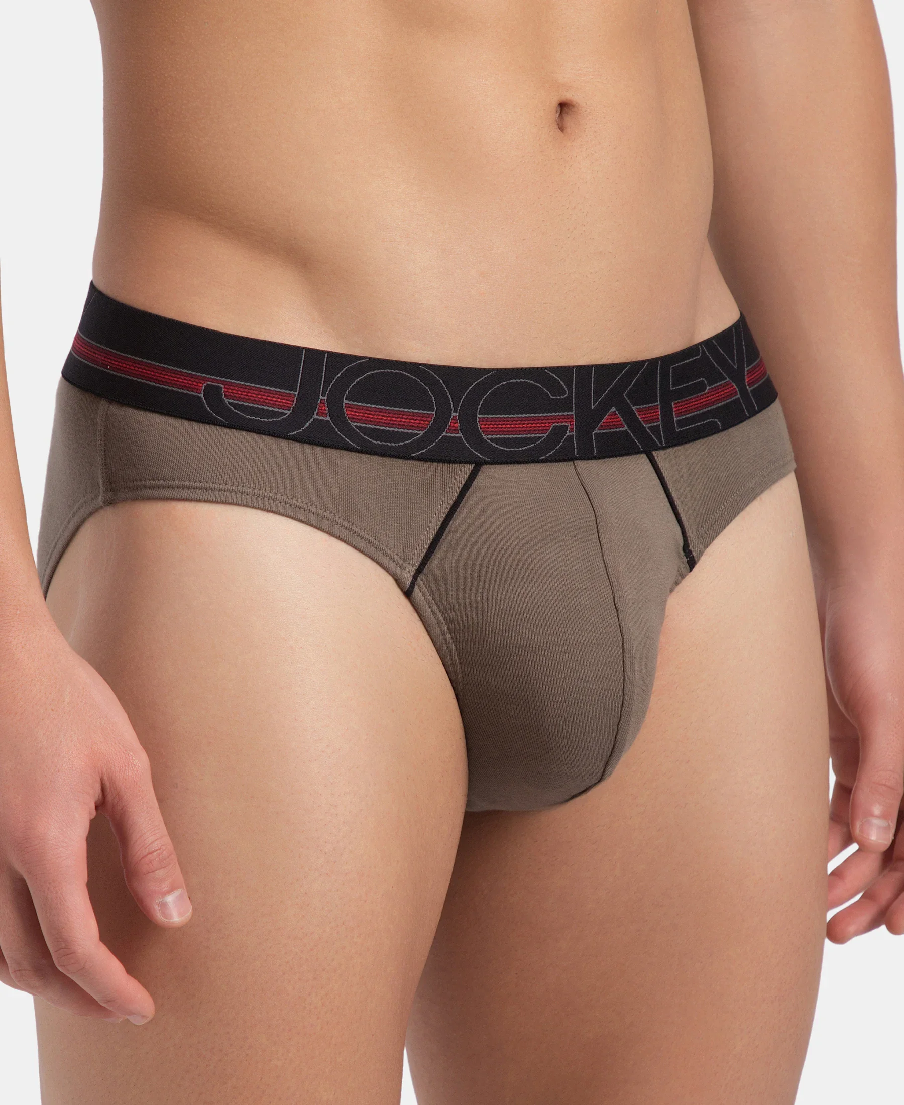 Super Combed Cotton Rib Solid Brief with Ultrasoft Waistband - Dark Khaki (Pack of 2) - Image 9