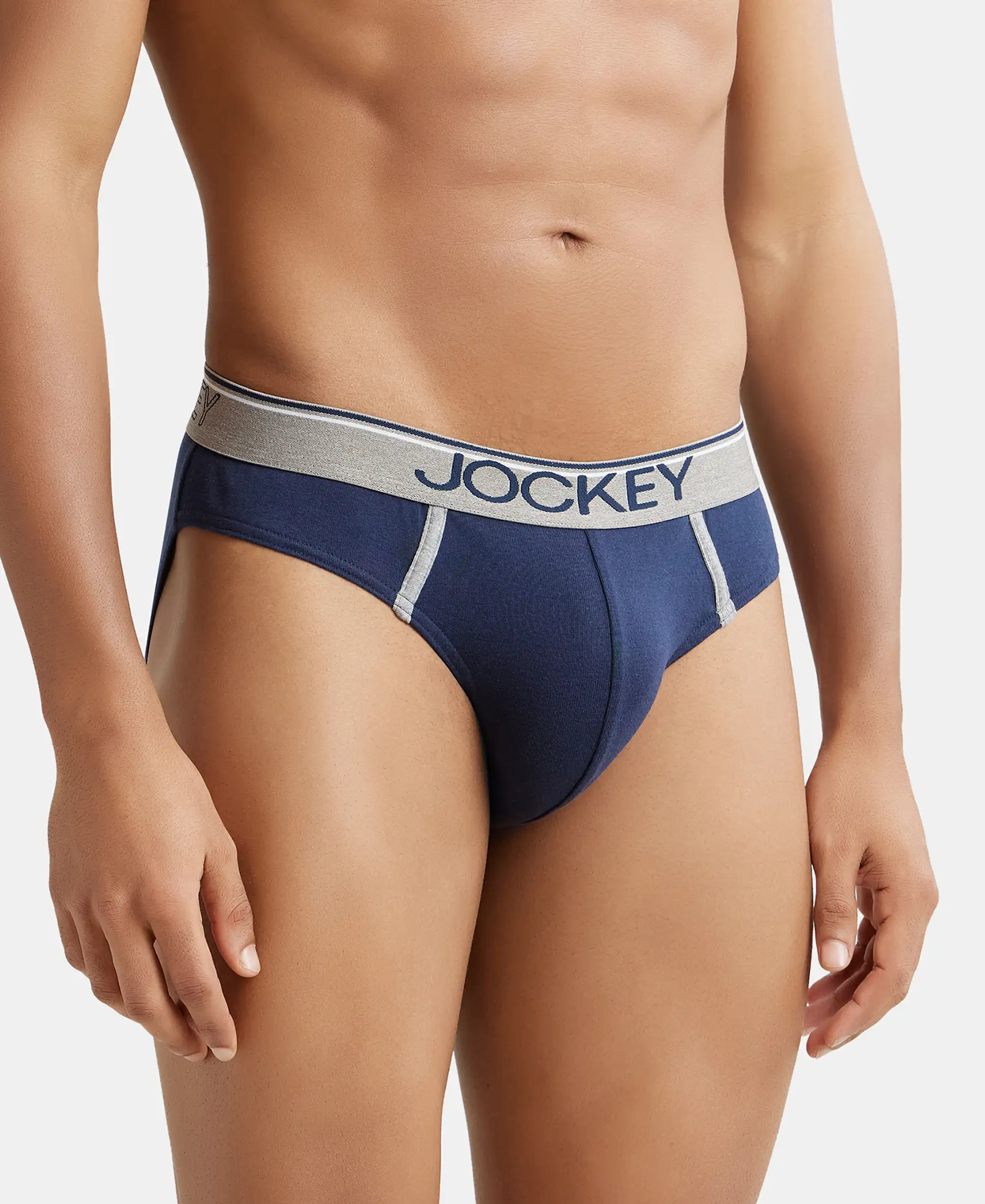 Super Combed Cotton Rib Solid Brief with Ultrasoft Waistband - Deep Navy - Image 2