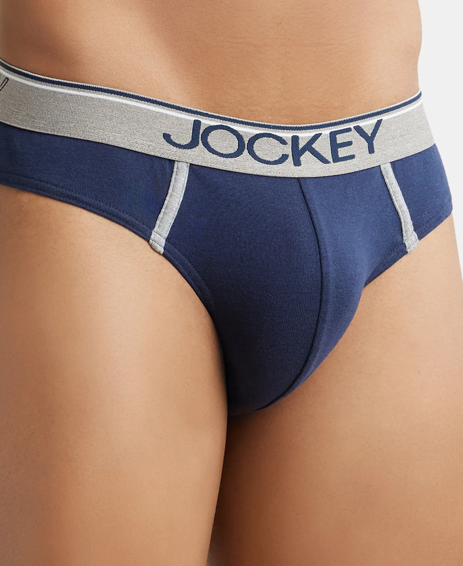 Super Combed Cotton Rib Solid Brief with Ultrasoft Waistband - Deep Navy - Image 7