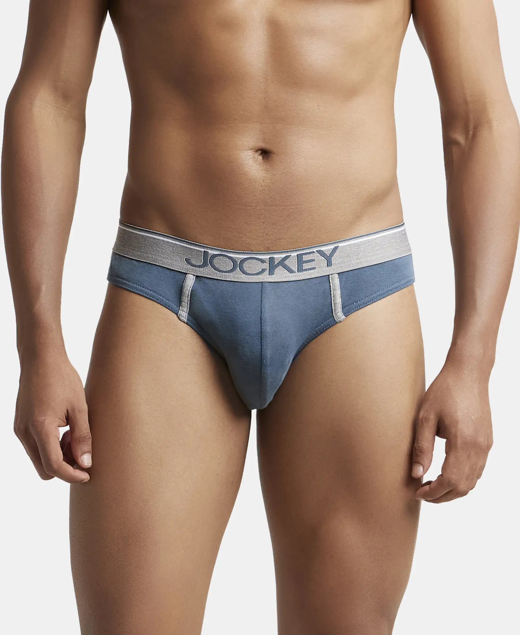 Super Combed Cotton Rib Solid Brief with Ultrasoft Waistband - Deep Slate